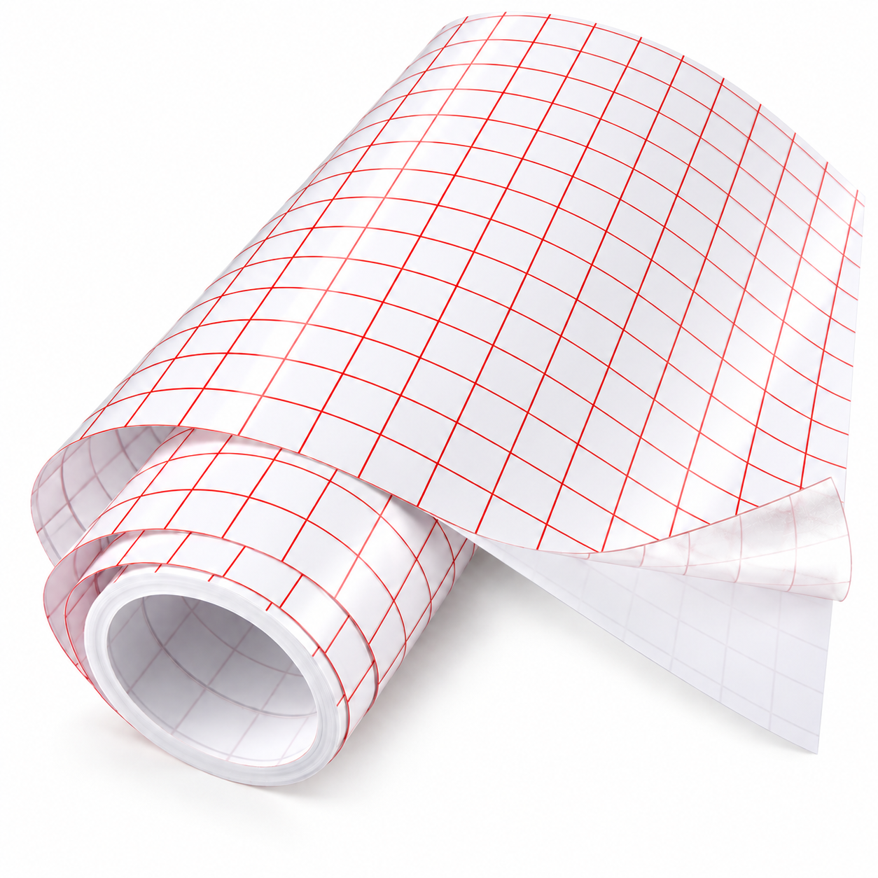 Clear Red Grid Vinyl Transfer Tape – 30 cm Wide