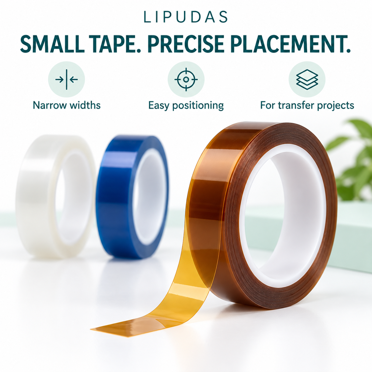 PET Heat Resistant Tape for Sublimation – 108ft / 33m, 10mm / 20mm, 1 Roll — photo 3