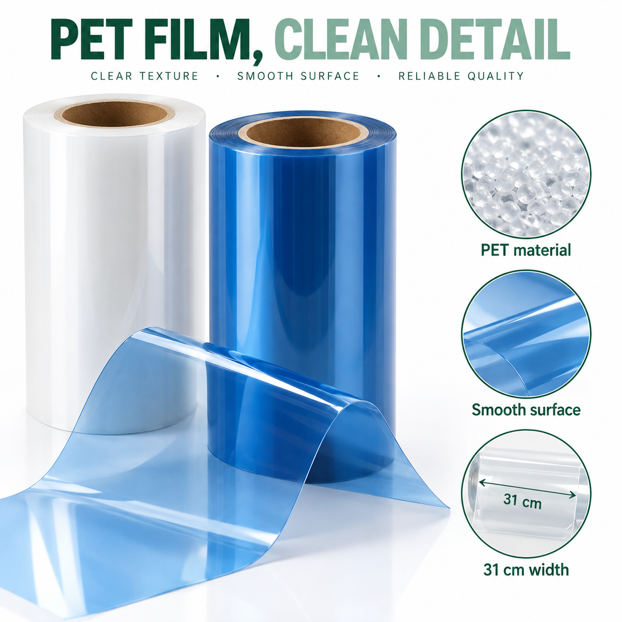 UV DTF PET A+B Film Roll Set – 31 cm Wide, 50 m / 100 m — photo 4