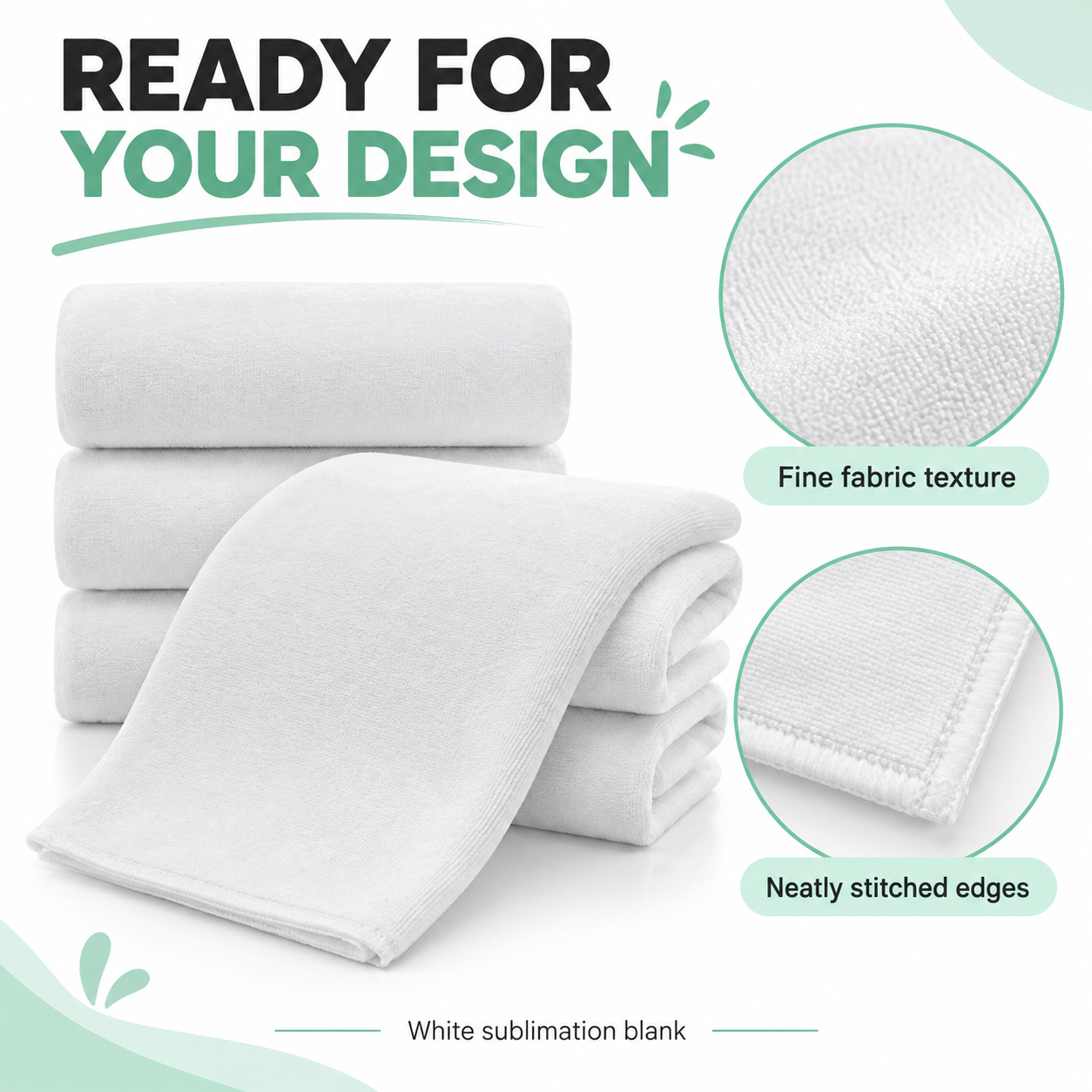 White Blank Sublimation Towel - 5 Sizes, 1 Piece — photo 6