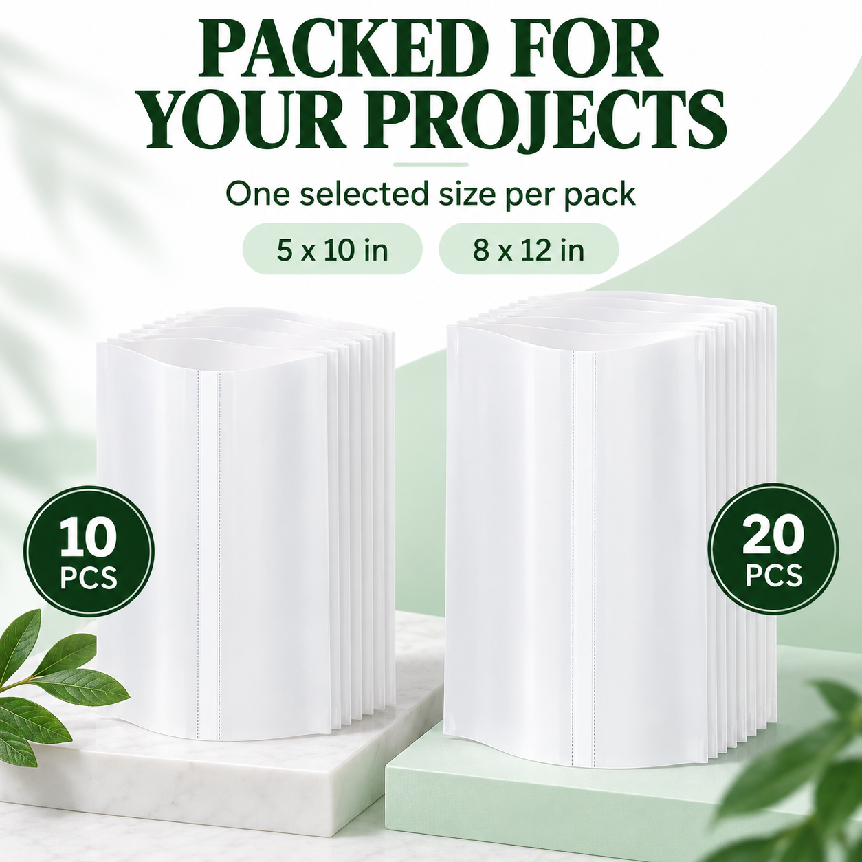 Sublimation Shrink Wrap Sleeves – 5 × 10 in / 8 × 12 in, 10–100 Pieces — photo 3