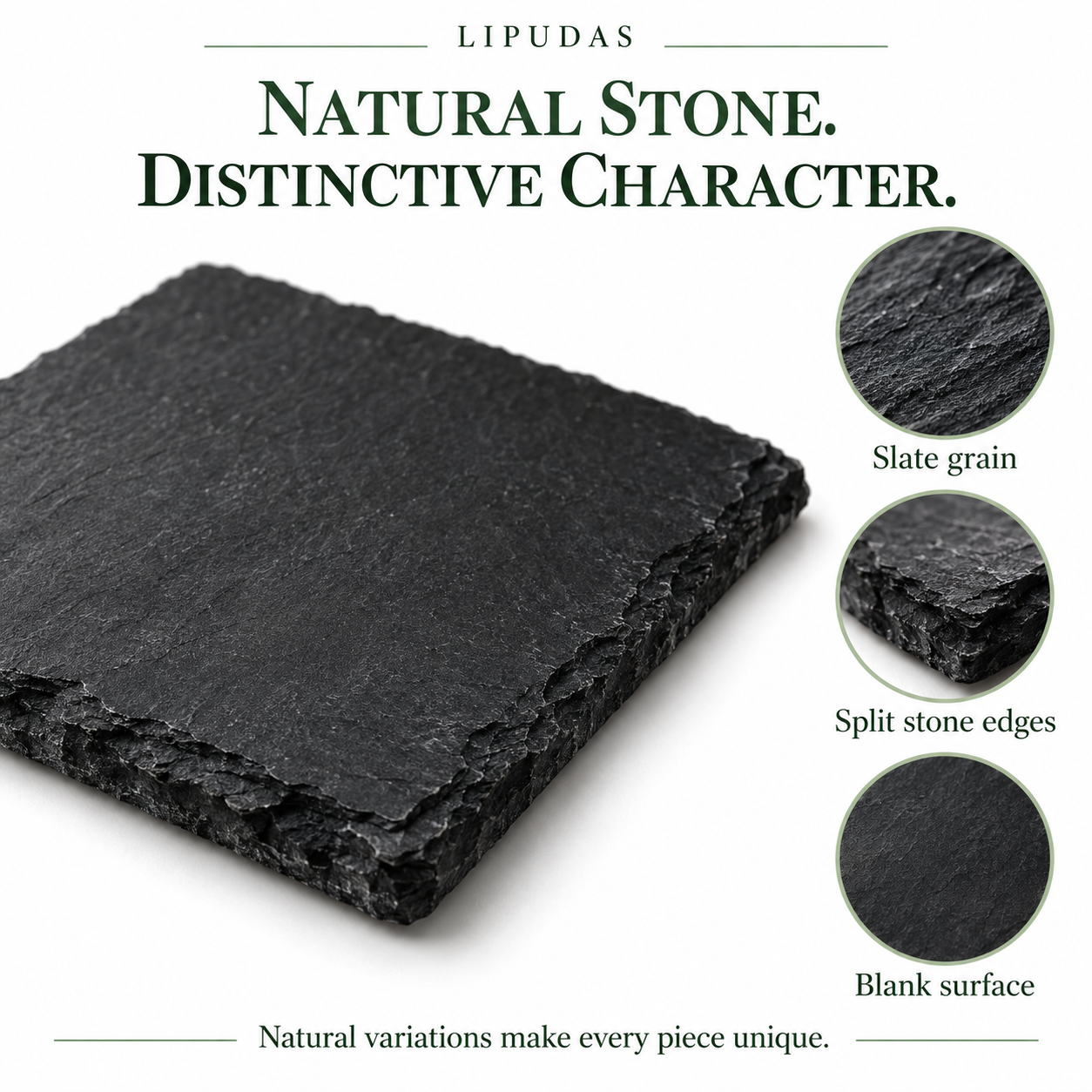 Blank Black Slate Coasters – 4 in / 10.16 cm, Round / Square / Hexagon — photo 4
