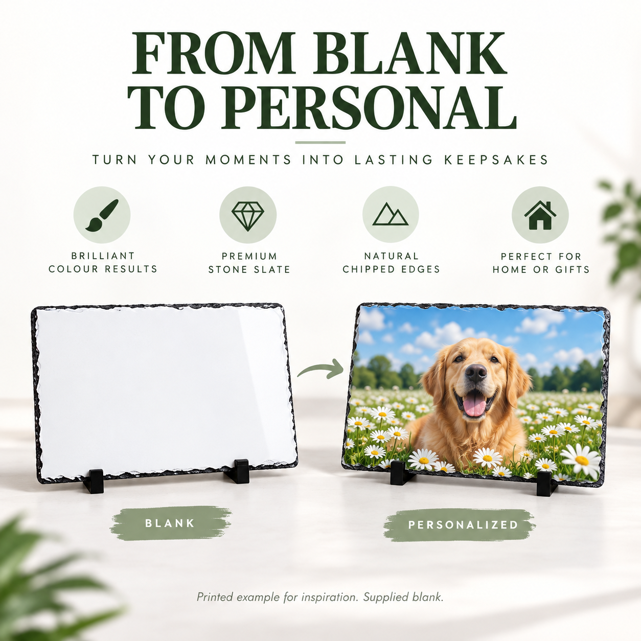 Blank Rectangular Sublimation Photo Slate with Display Stands – 4 Sizes — photo 4