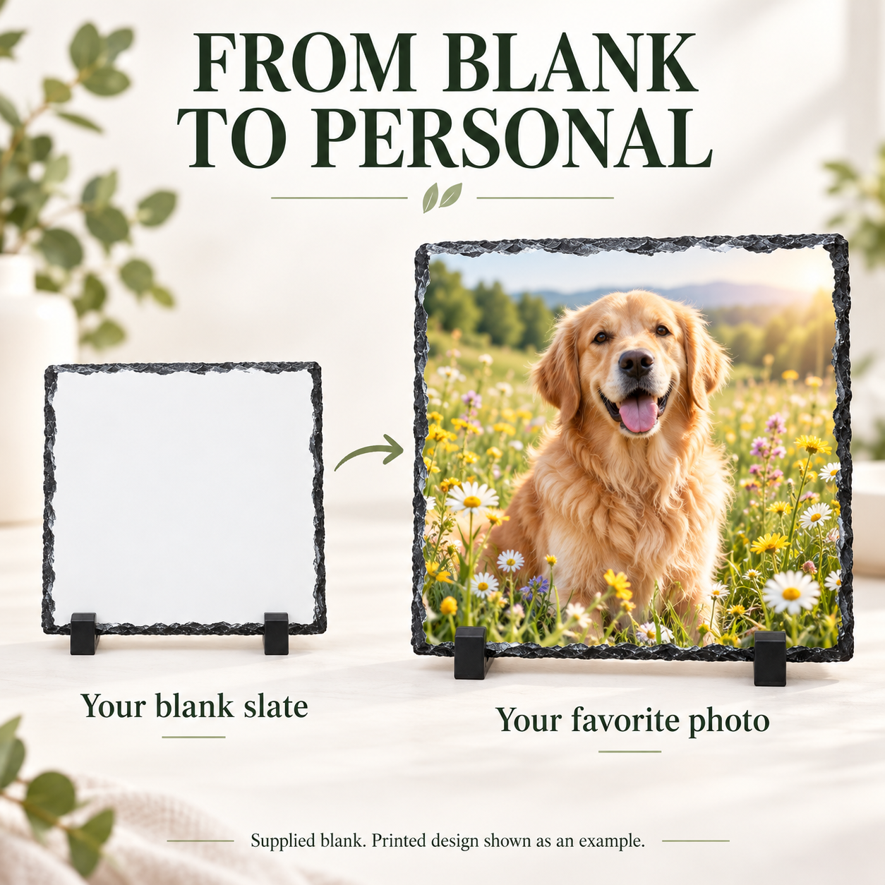 Blank Square Sublimation Photo Slate with Display Stands – 15 × 15 cm / 20 × 20 cm — photo 4