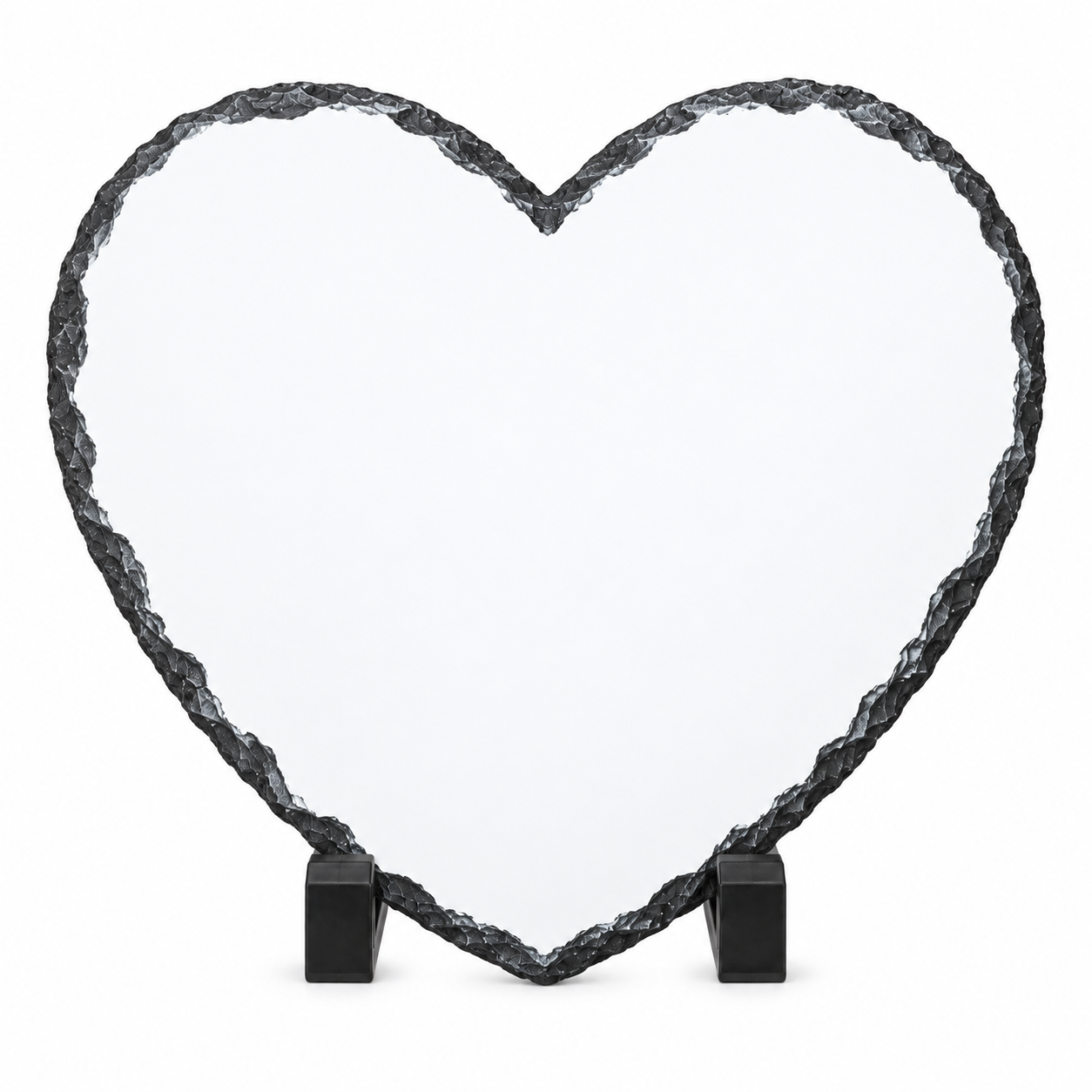 Blank Heart-Shaped Sublimation Photo Slate with Display Stands – 15 cm / 20 cm