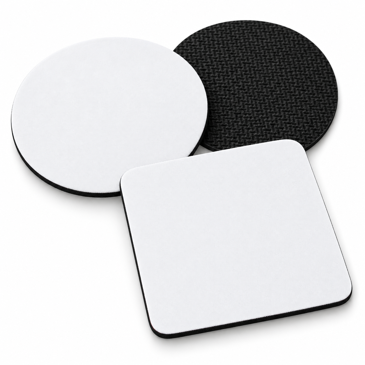 Blank Sublimation Neoprene Coasters – Round / Square, 10 cm (Approx. 4 in)