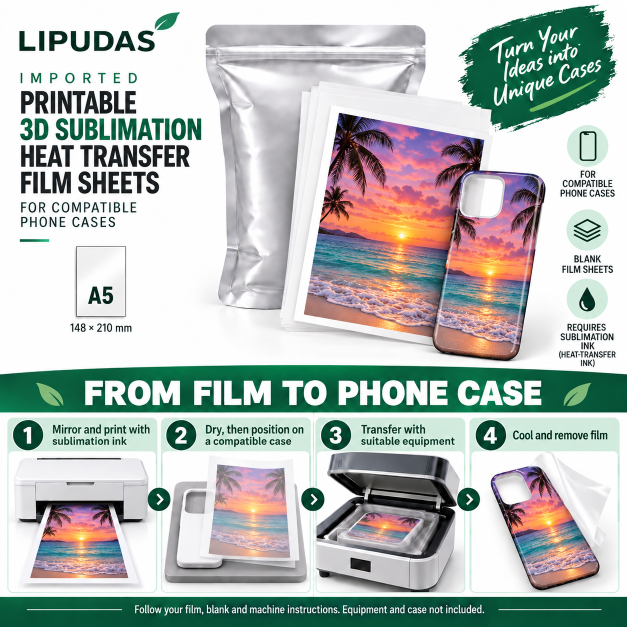 A5 Printable 3D Sublimation Transfer Film for Phone Cases — photo 5