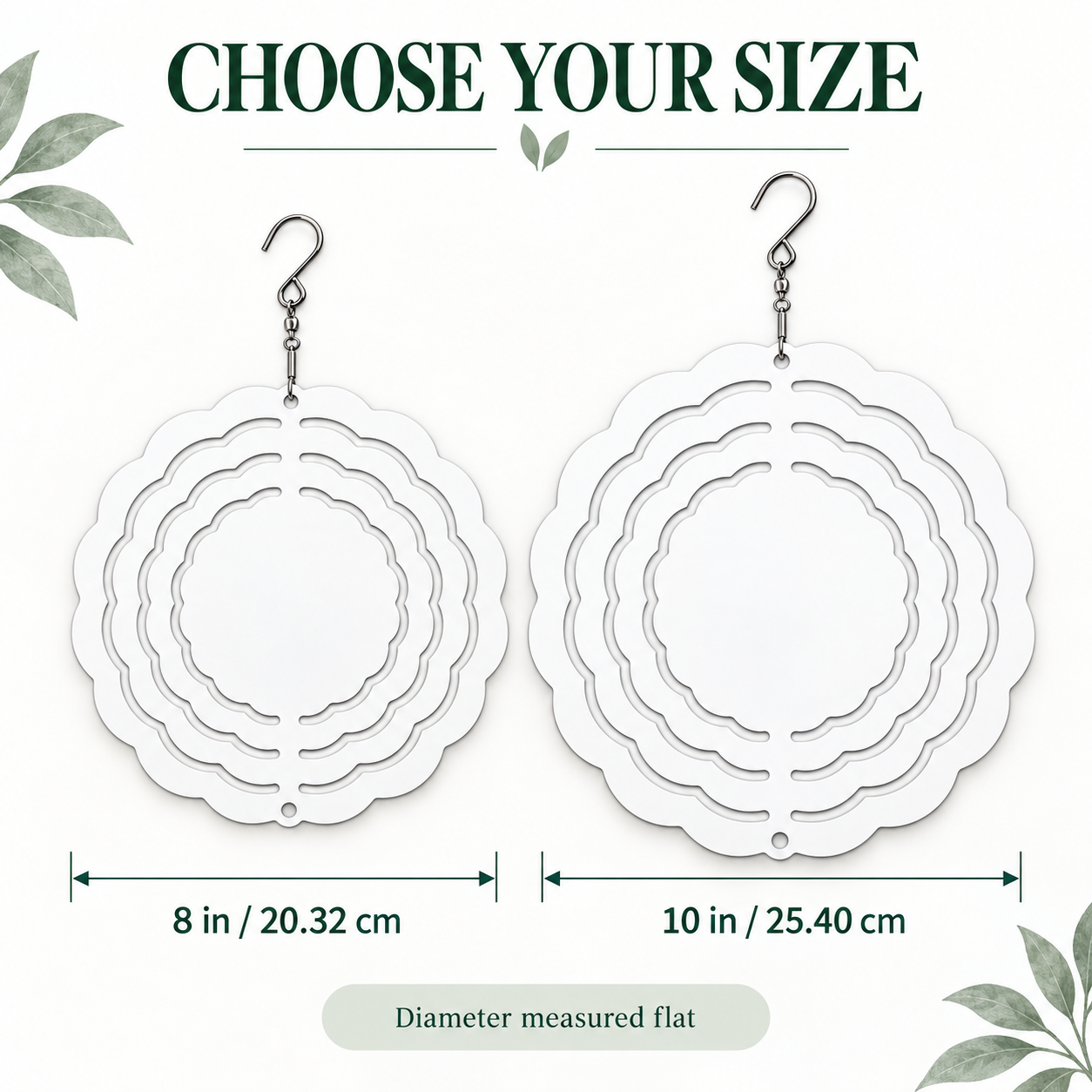 Round Sublimation Wind Spinner Blank with Swivel Hook – 8 & 10 Inch — photo 2