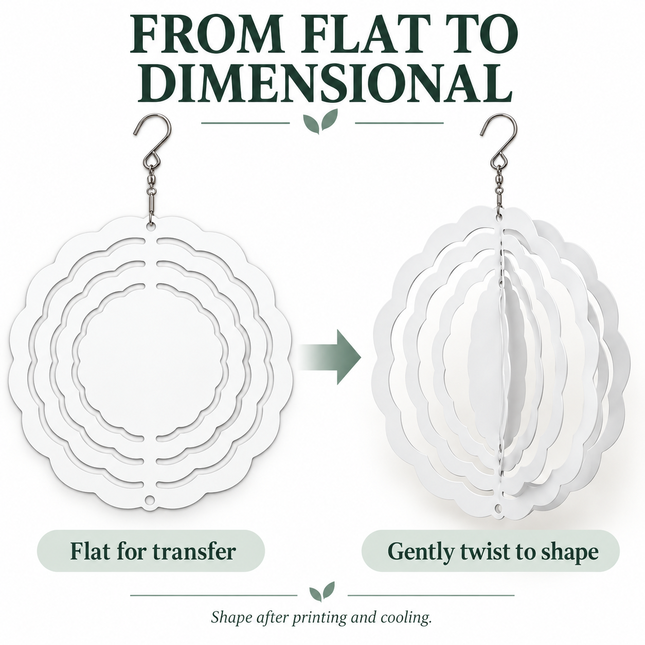 Round Sublimation Wind Spinner Blank with Swivel Hook – 8 & 10 Inch — photo 3