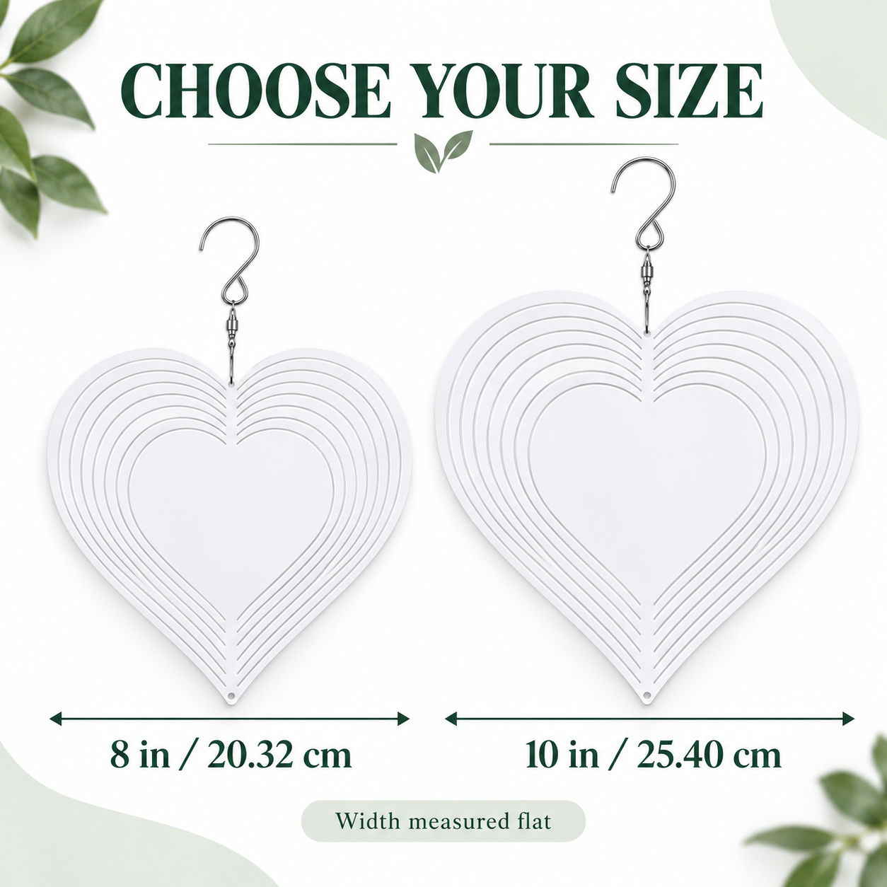 Heart Sublimation Wind Spinner Blank with Swivel Hook – 8 & 10 Inch — photo 2