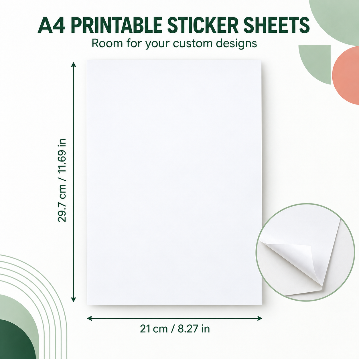 A4 Printable Self-Adhesive Sticker Sheets - White / Semi-transparent, 20 / 50 Sheets — photo 2