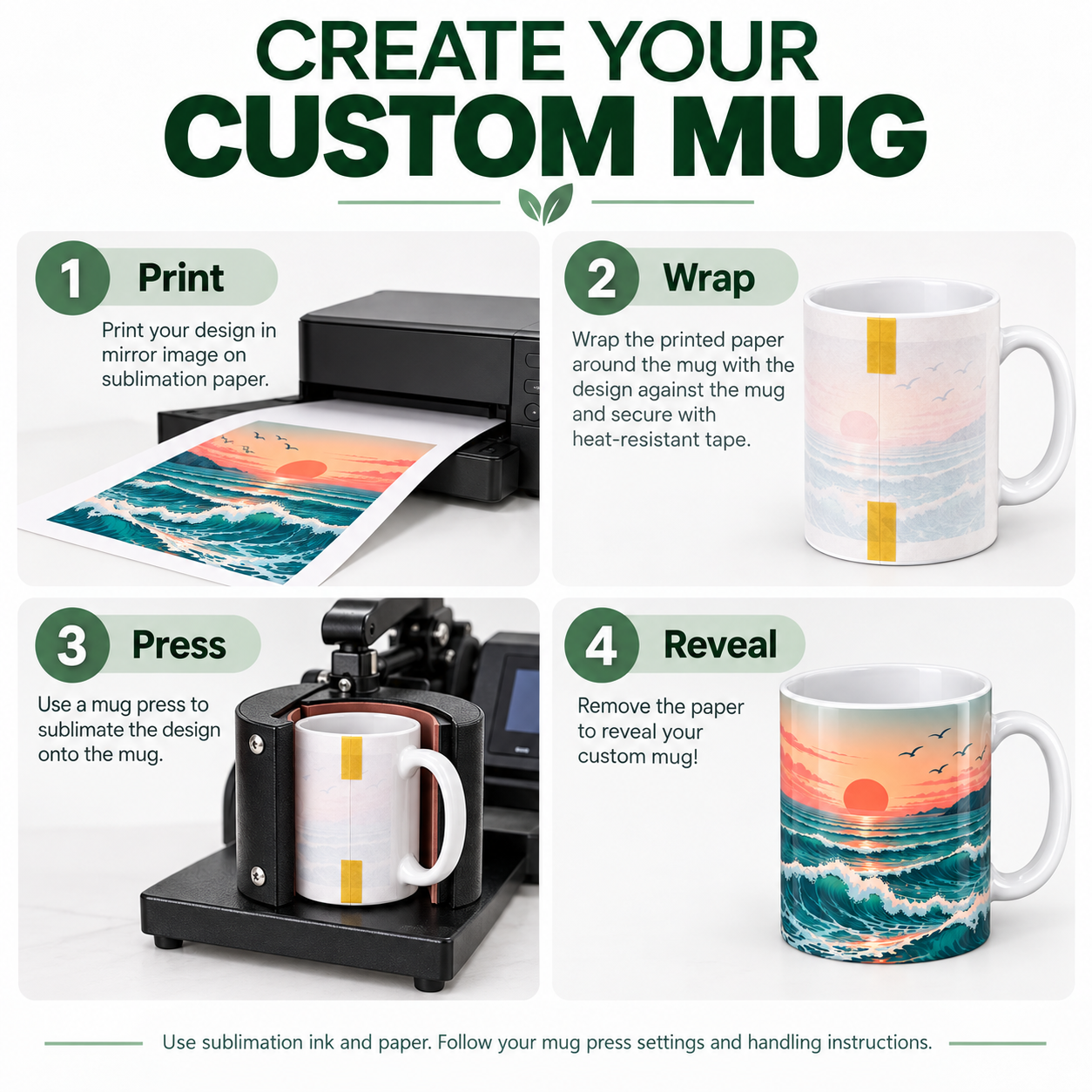 White Ceramic Sublimation Blank Mug - 350 ml — photo 6