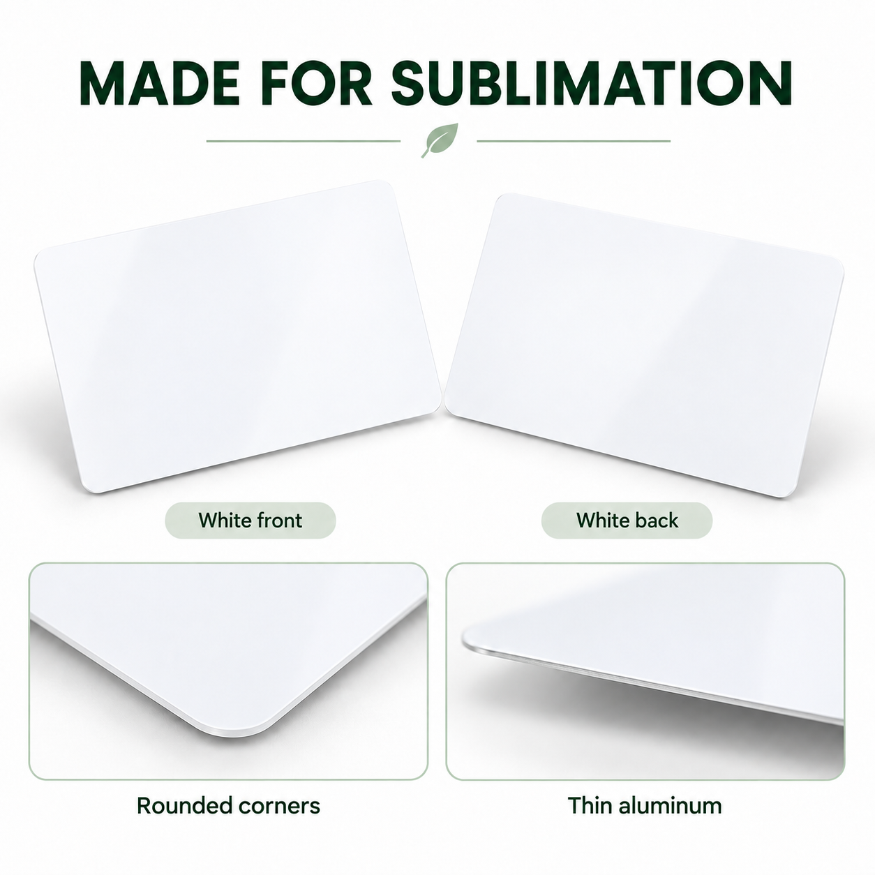 White Aluminum Sublimation Business Card Blanks — photo 4