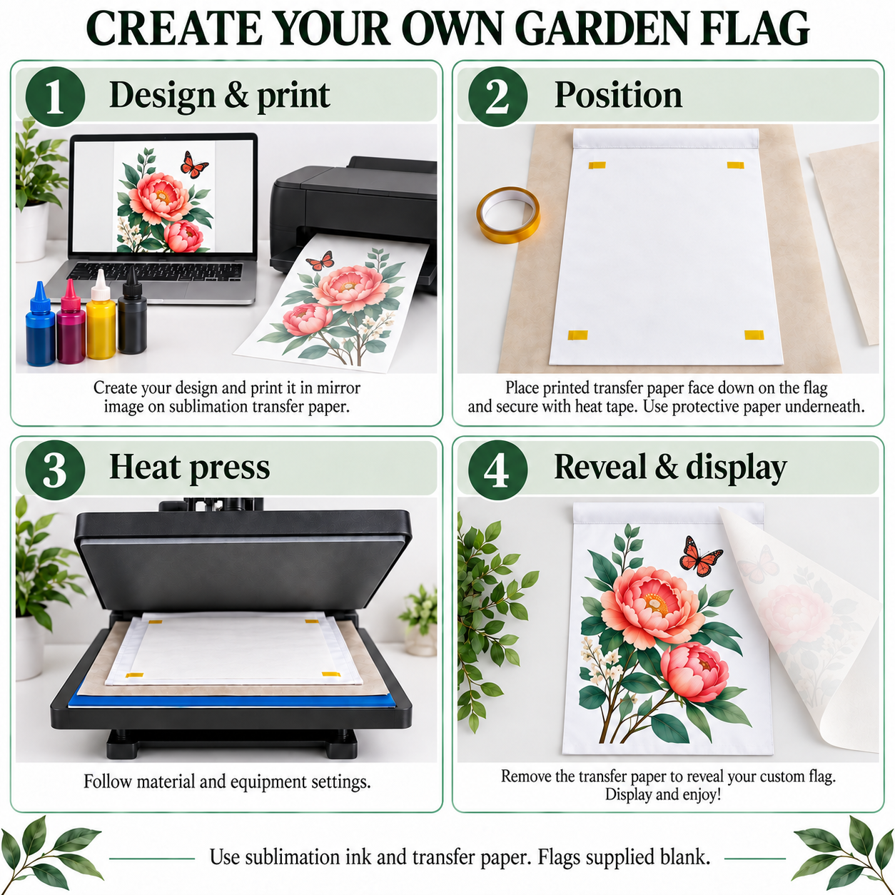Single-Sided Polyester Sublimation Garden Flag Blanks – 30 x 45 cm — photo 6