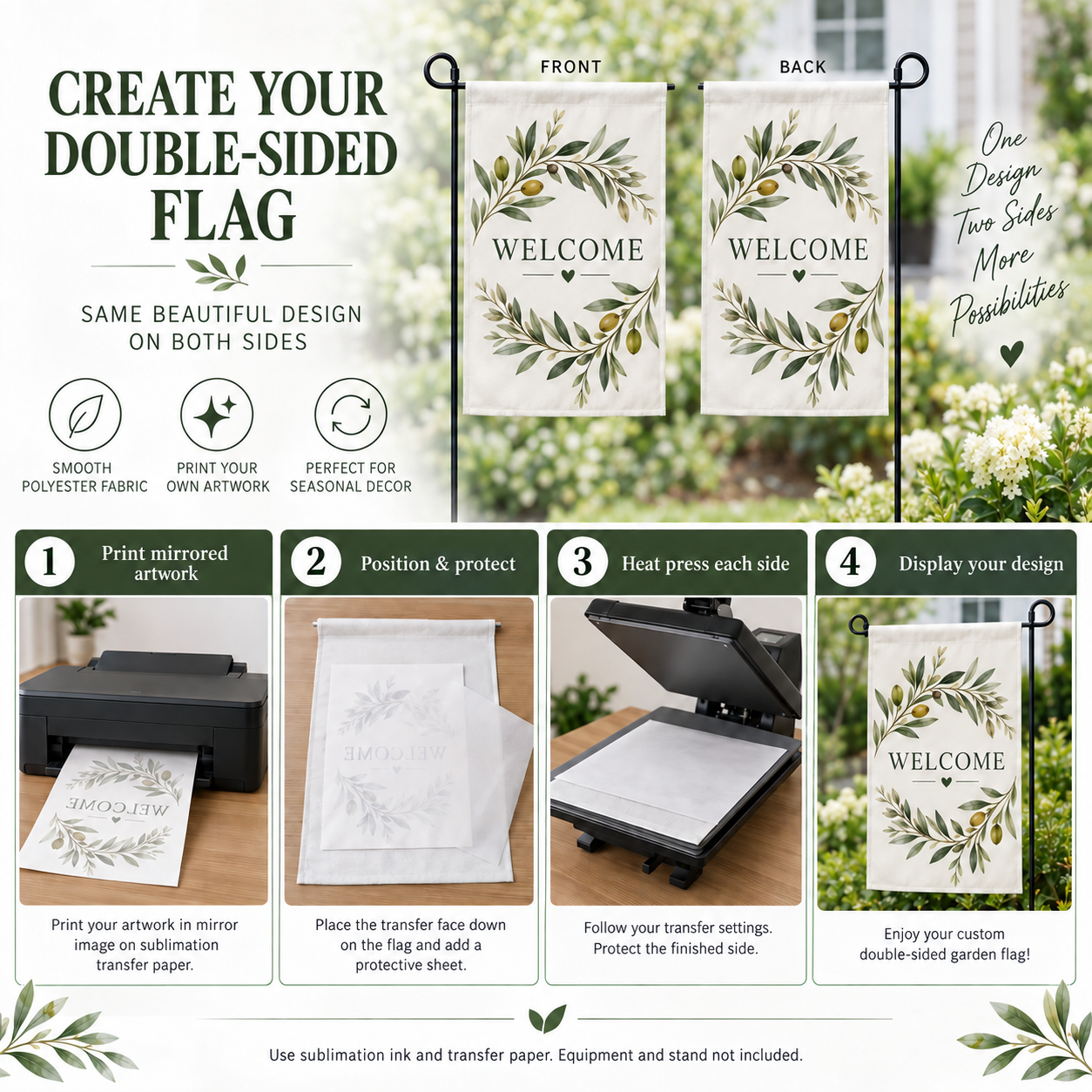 Double-Sided Polyester Sublimation Garden Flag Blanks – 29.5 x 44.5 cm — photo 6
