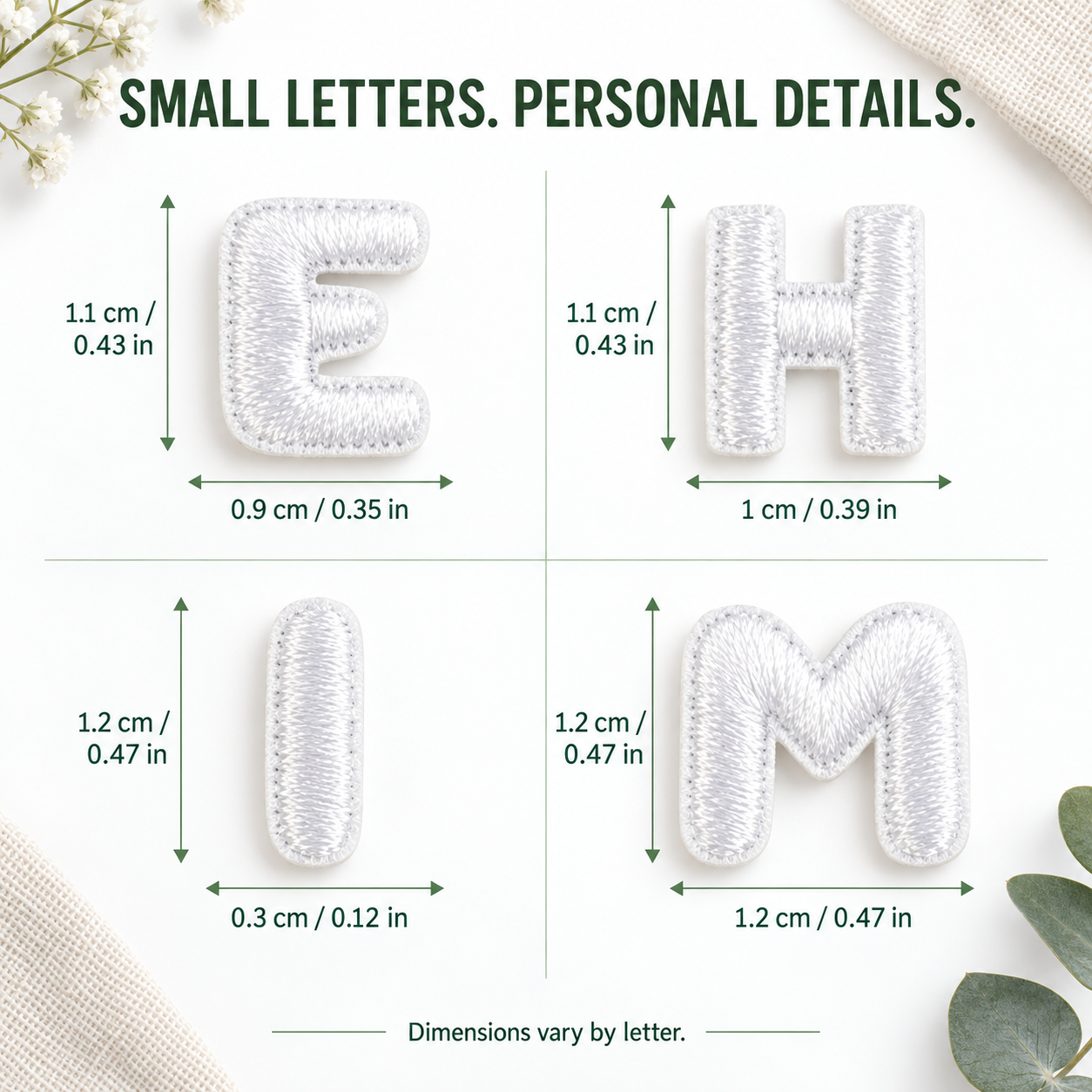 White Embroidered Alphabet Iron-On Patches – A–Z Letter Set for DIY Crafts — photo 2
