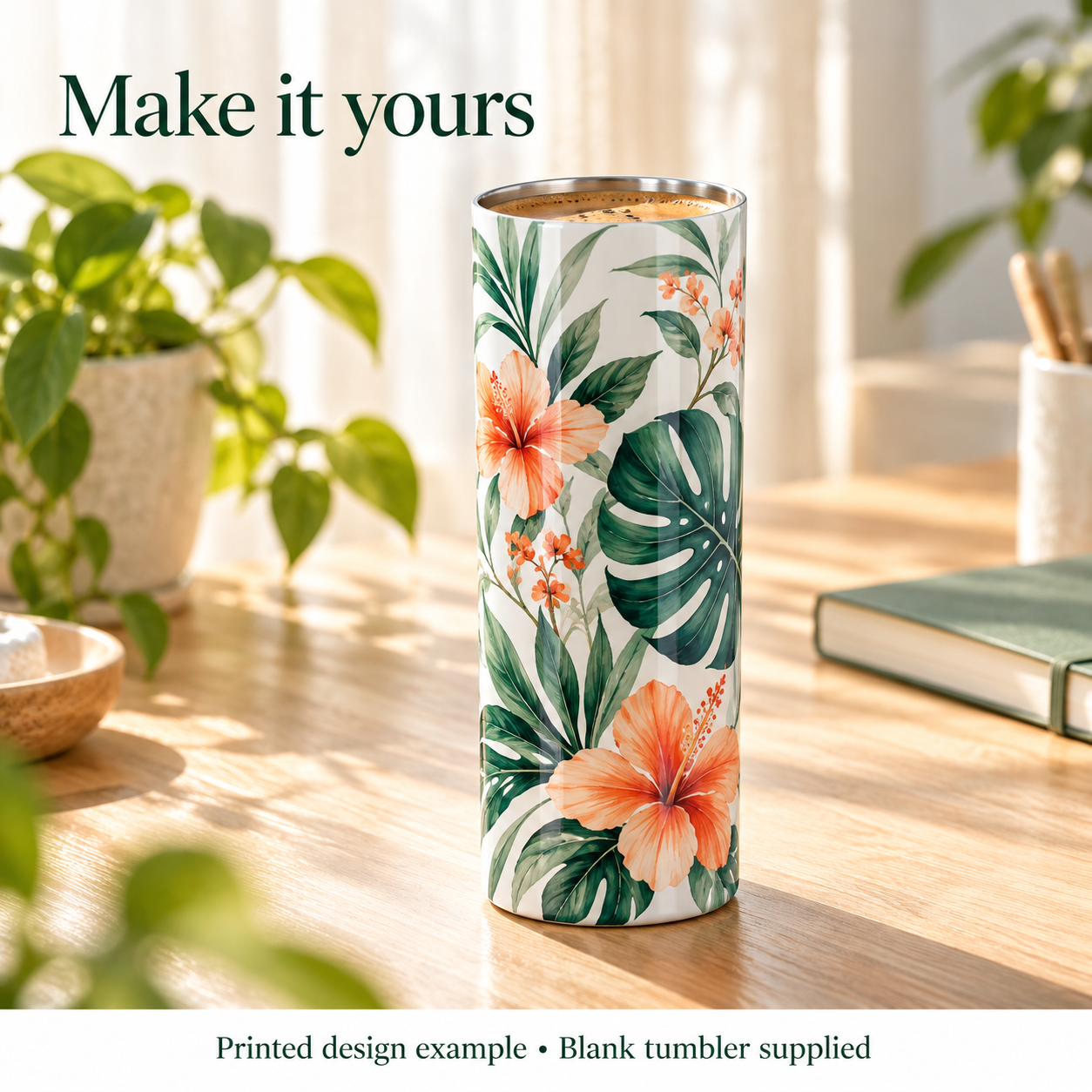 20 oz Blank White Sublimation Tumbler with Sliding Lid & Straw – Stainless Steel, Single Cup — photo 4