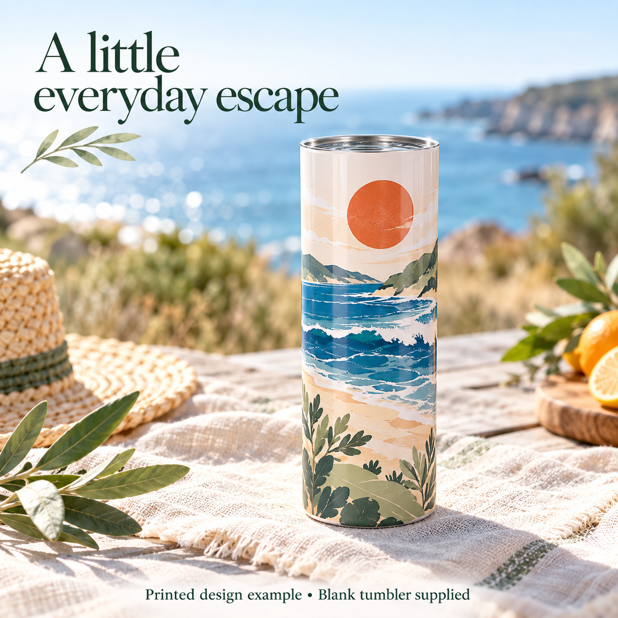 20 oz Blank White Sublimation Tumbler with Sliding Lid & Straw – Stainless Steel, Single Cup — photo 5