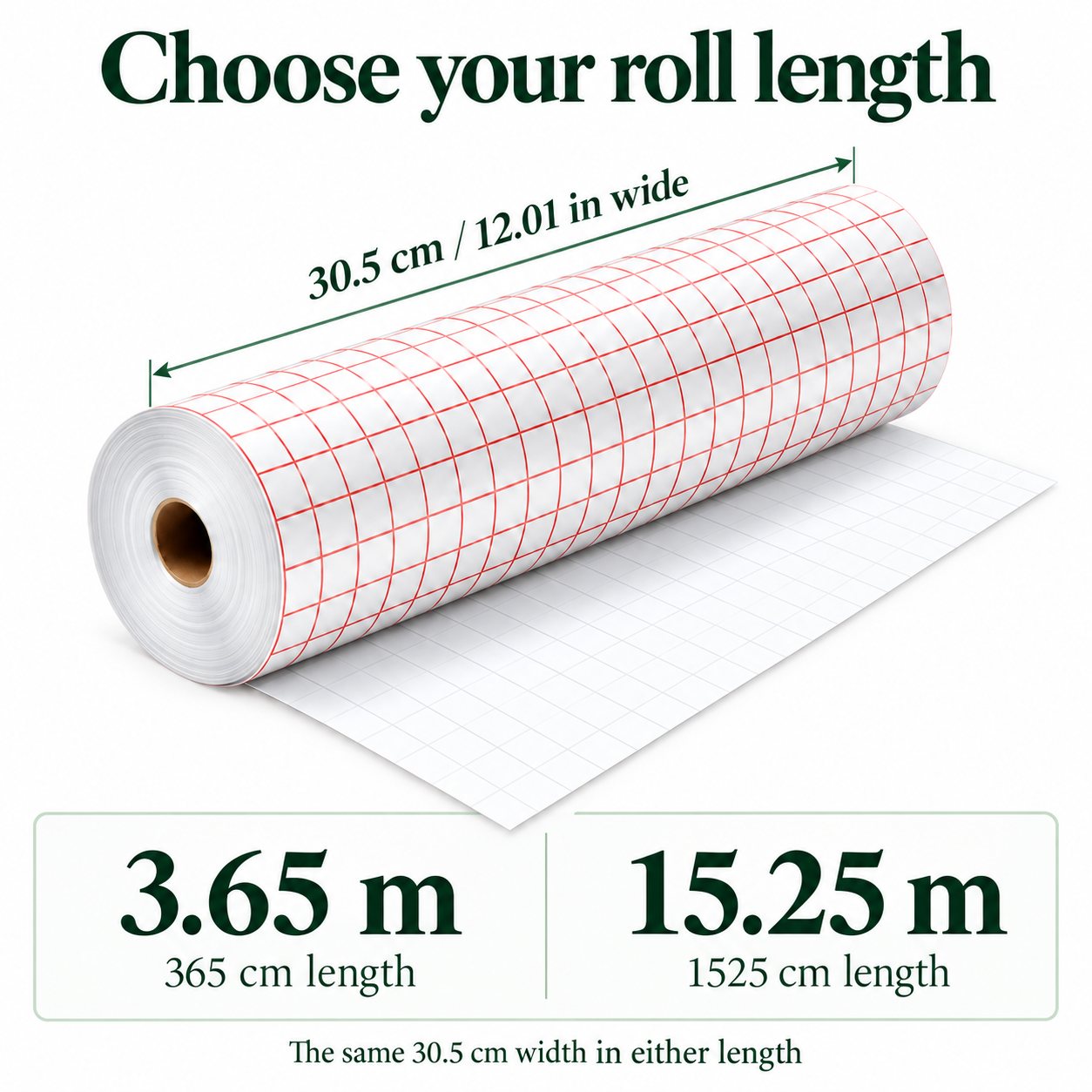 Clear Grid PET Transfer Tape for Adhesive Vinyl – 30.5 cm Wide, 3.65 m / 15.25 m — photo 2