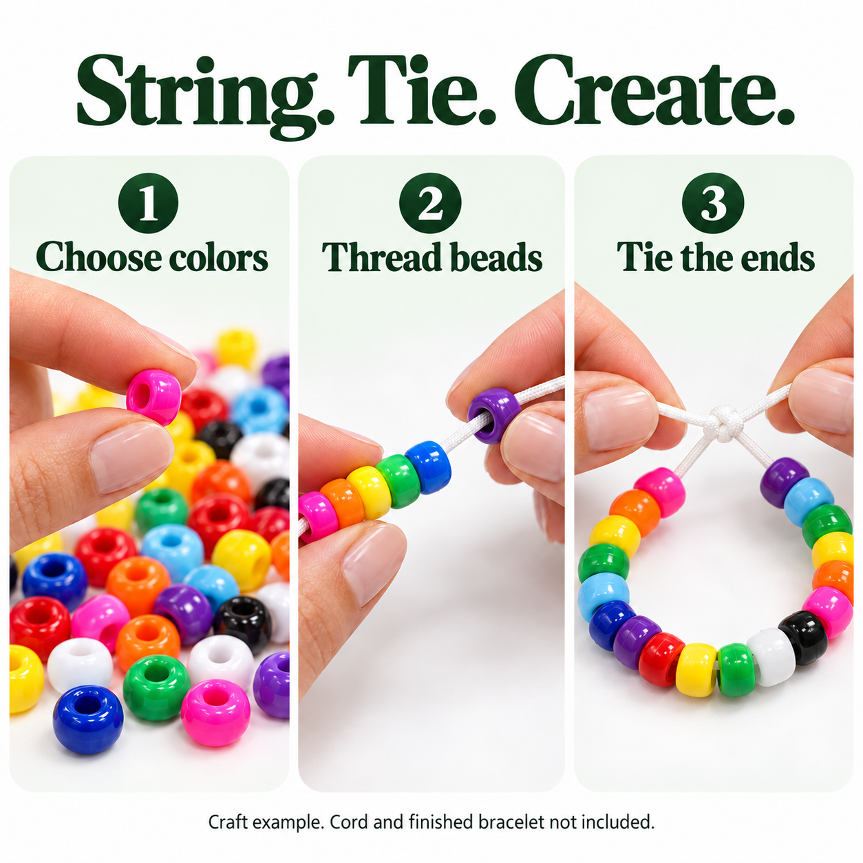 3600pcs Pony Beads Set, 18 Solid Colors, 6 x 9 mm, with 3-Layer Storage Organizer — photo 6