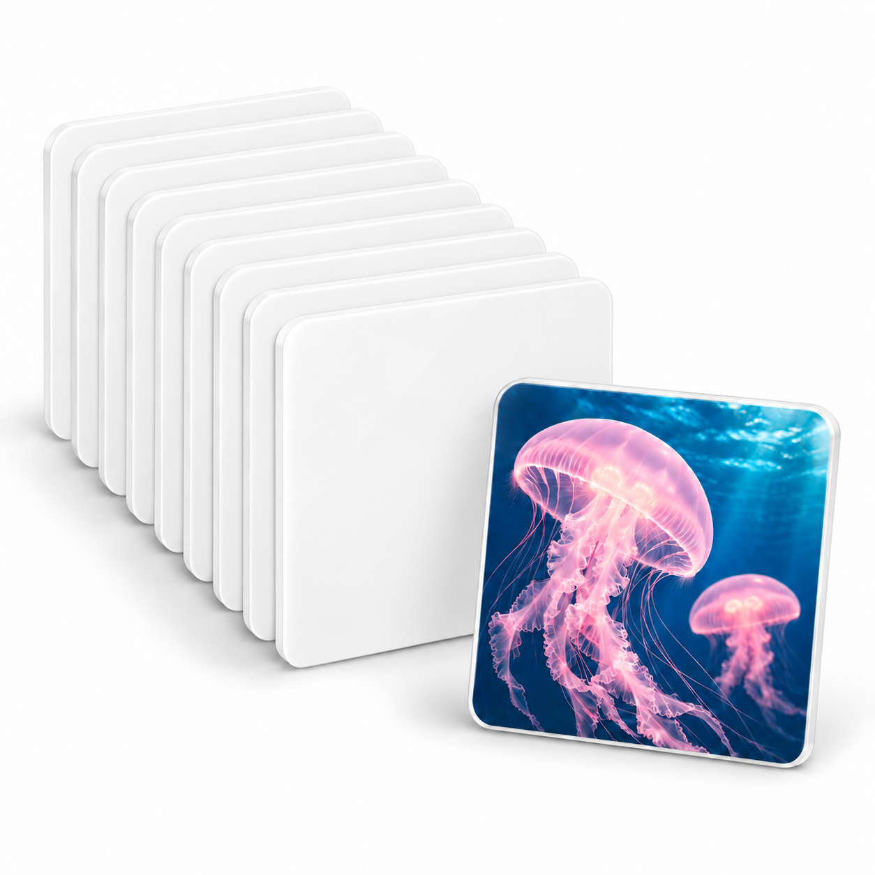 DIY Acrylic Photo Fridge Magnet Kit, 10 Sets – 5 x 5 cm, 2 mm Thick