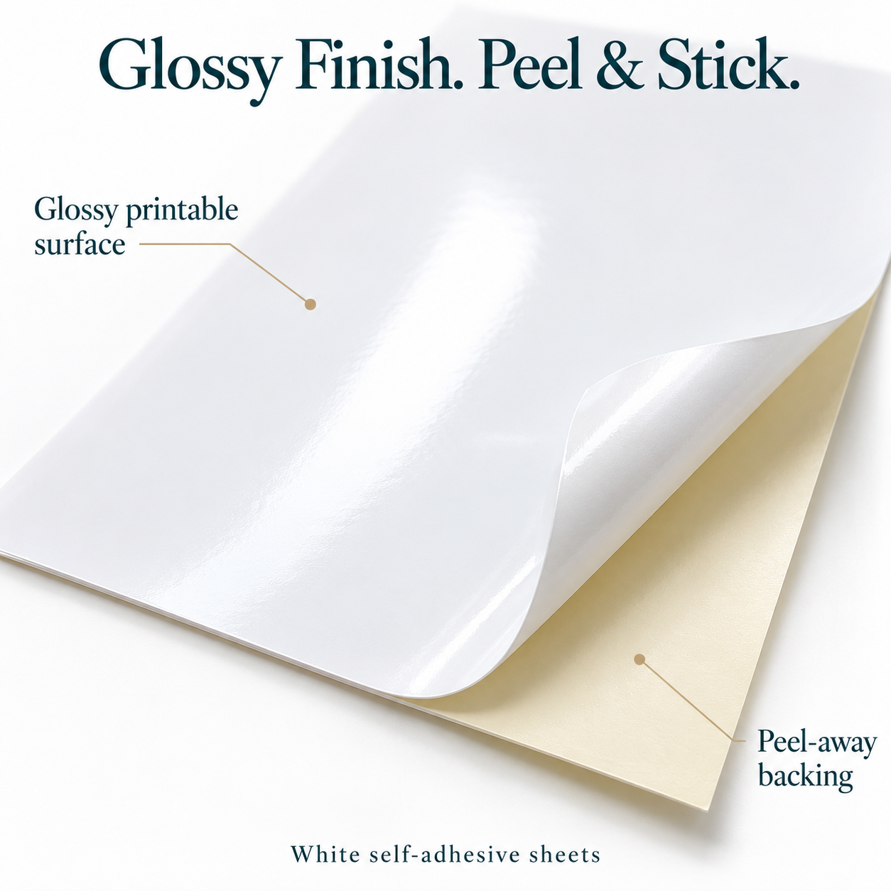 Glossy White PP Printable Sticker Sheets – A4, 20 Sheets, Inkjet — photo 3