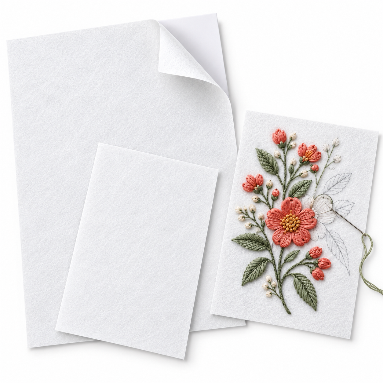 Printable Self-Adhesive Water-Soluble Embroidery Stabilizer Sheets - A4 / A5, 1 / 20 Sheets