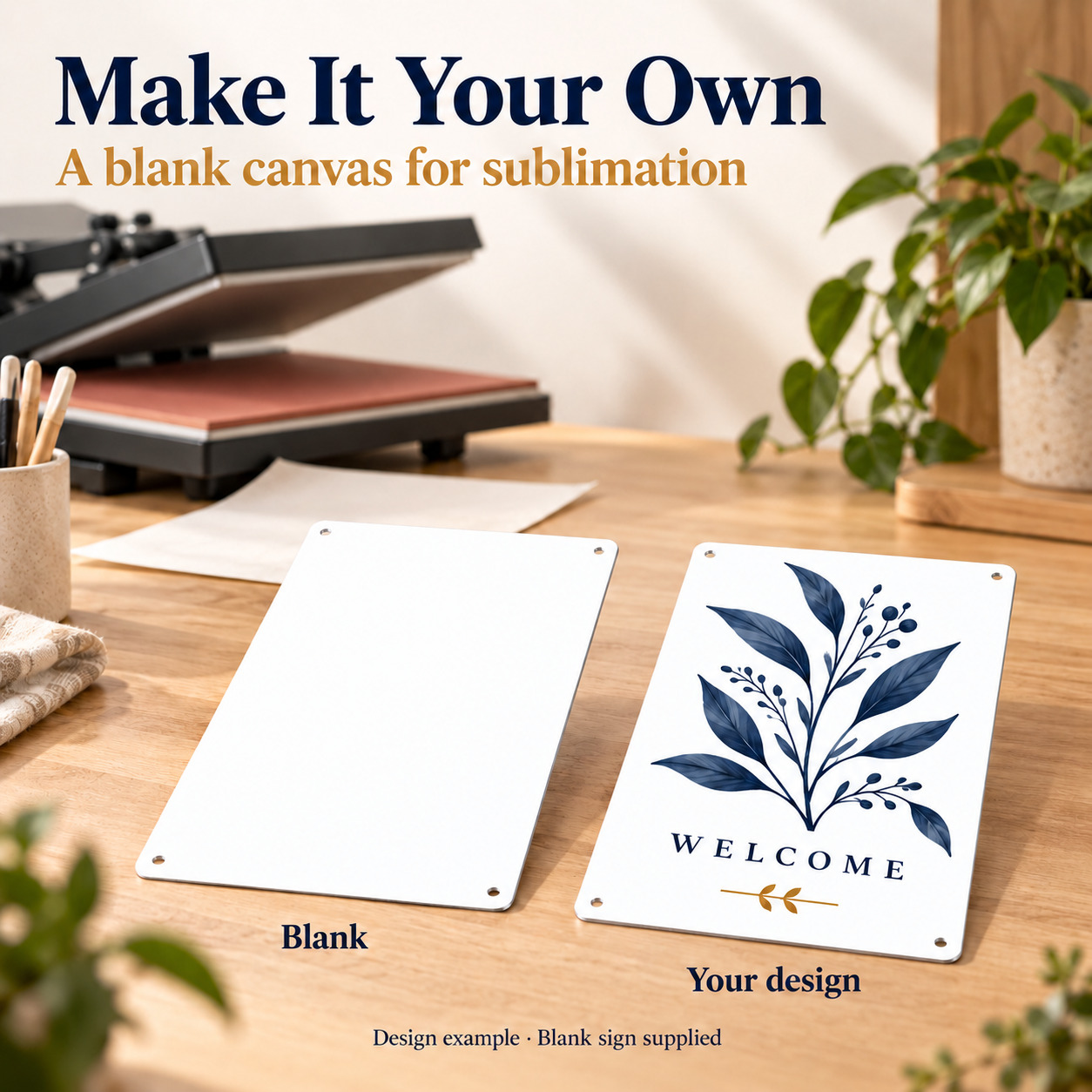 White Aluminum Sublimation Sign Blank – 10 × 15 cm, 0.45 mm, 4 Holes, 1 Piece — photo 2