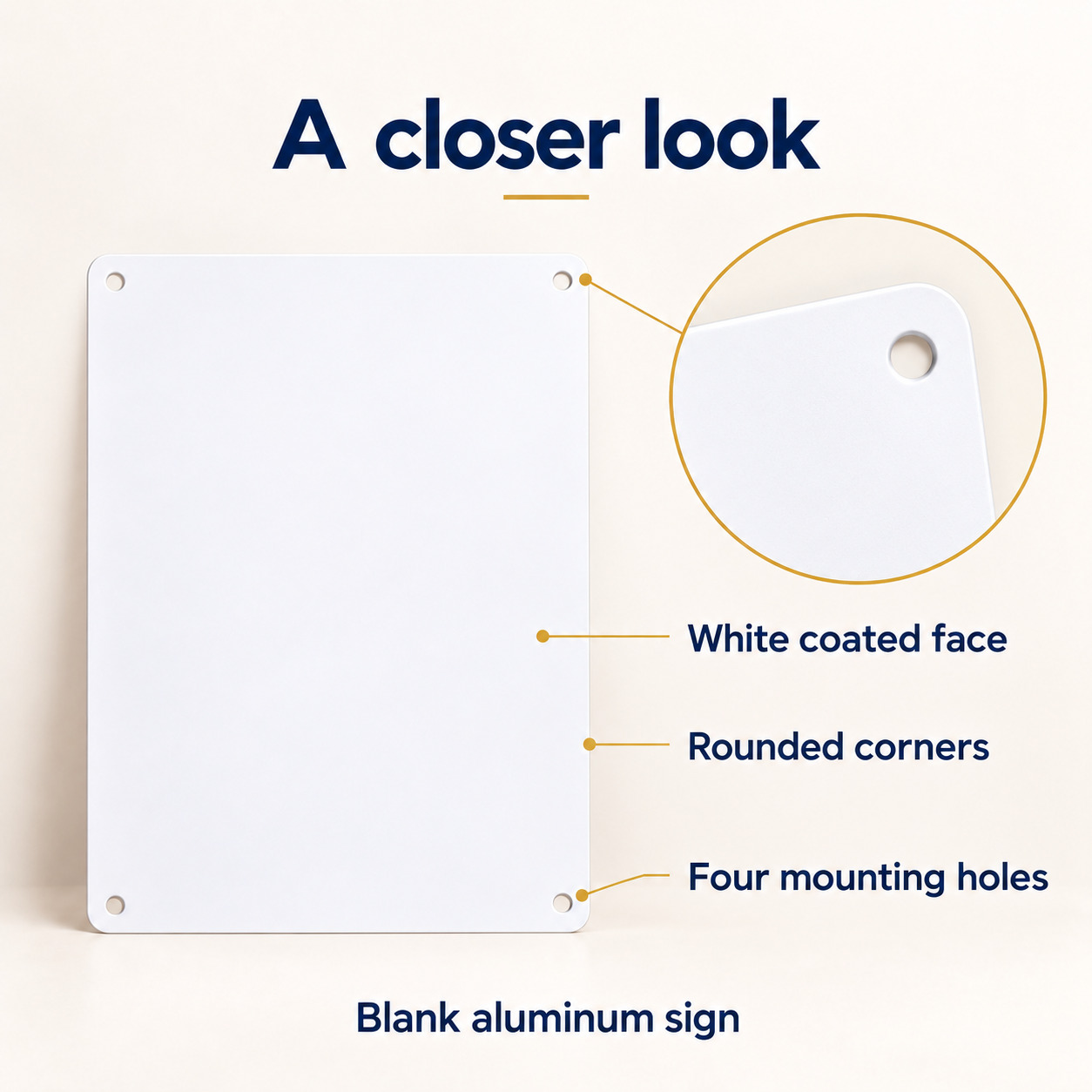 White Aluminum Sublimation Sign Blank – 10 × 15 cm, 0.45 mm, 4 Holes, 1 Piece — photo 3