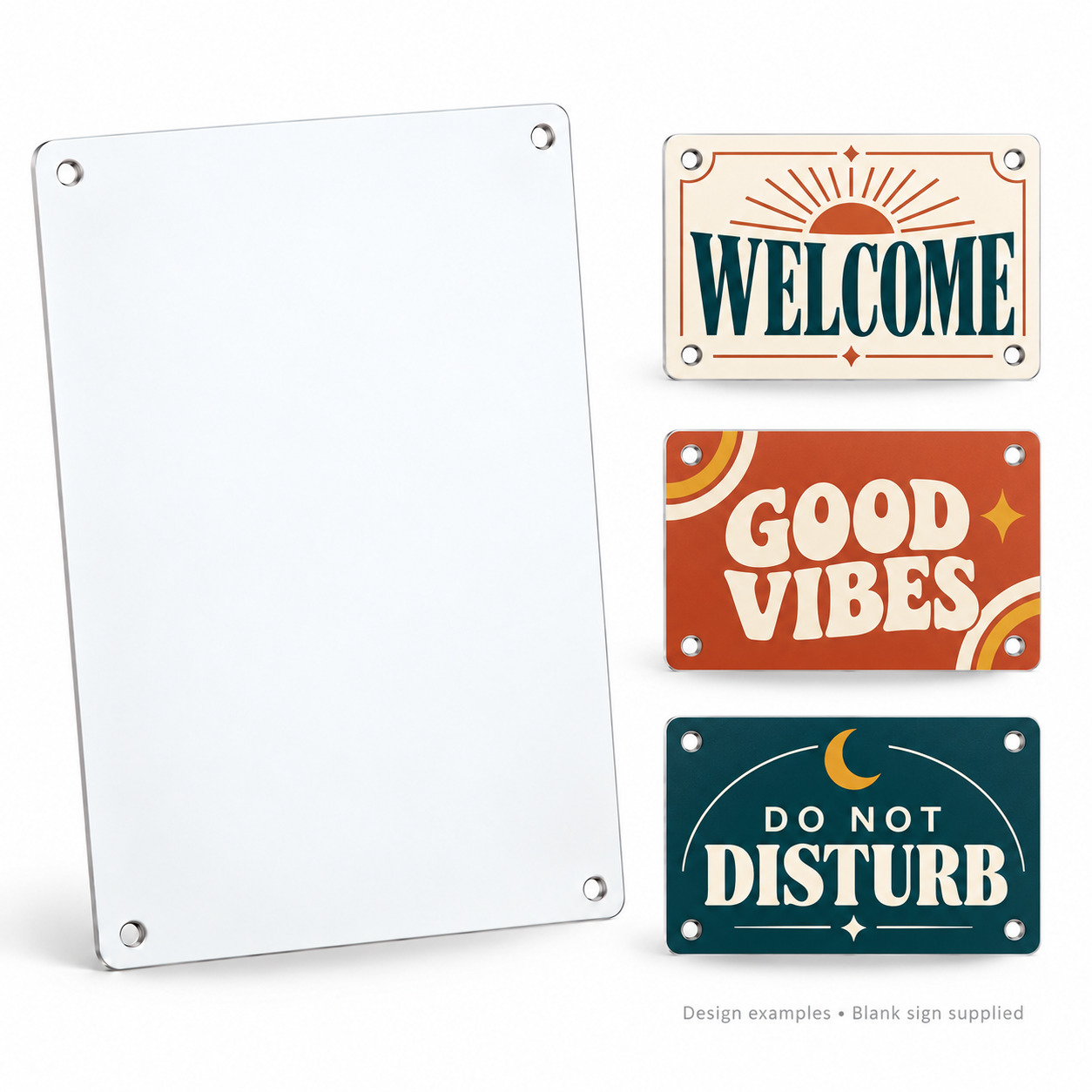 White Aluminum Sublimation Sign Blank – 10 × 15 cm, 0.45 mm, 4 Holes, 1 Piece