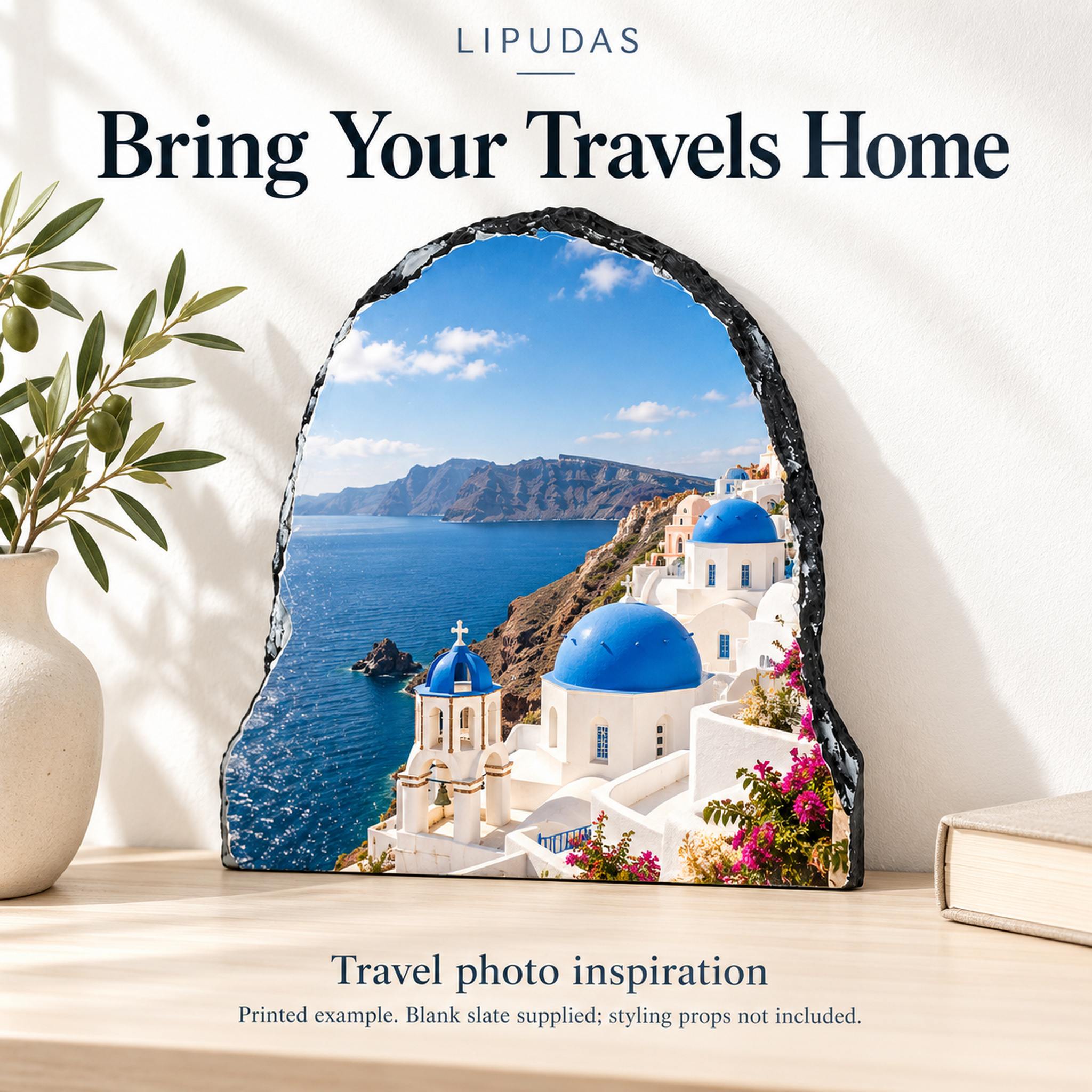 LIPUDAS Arch-Shaped Sublimation Photo Slate Blank with Display Stands, 1 Piece – 15 × 15 / 20 × 20 / 30 × 30 cm — photo 5