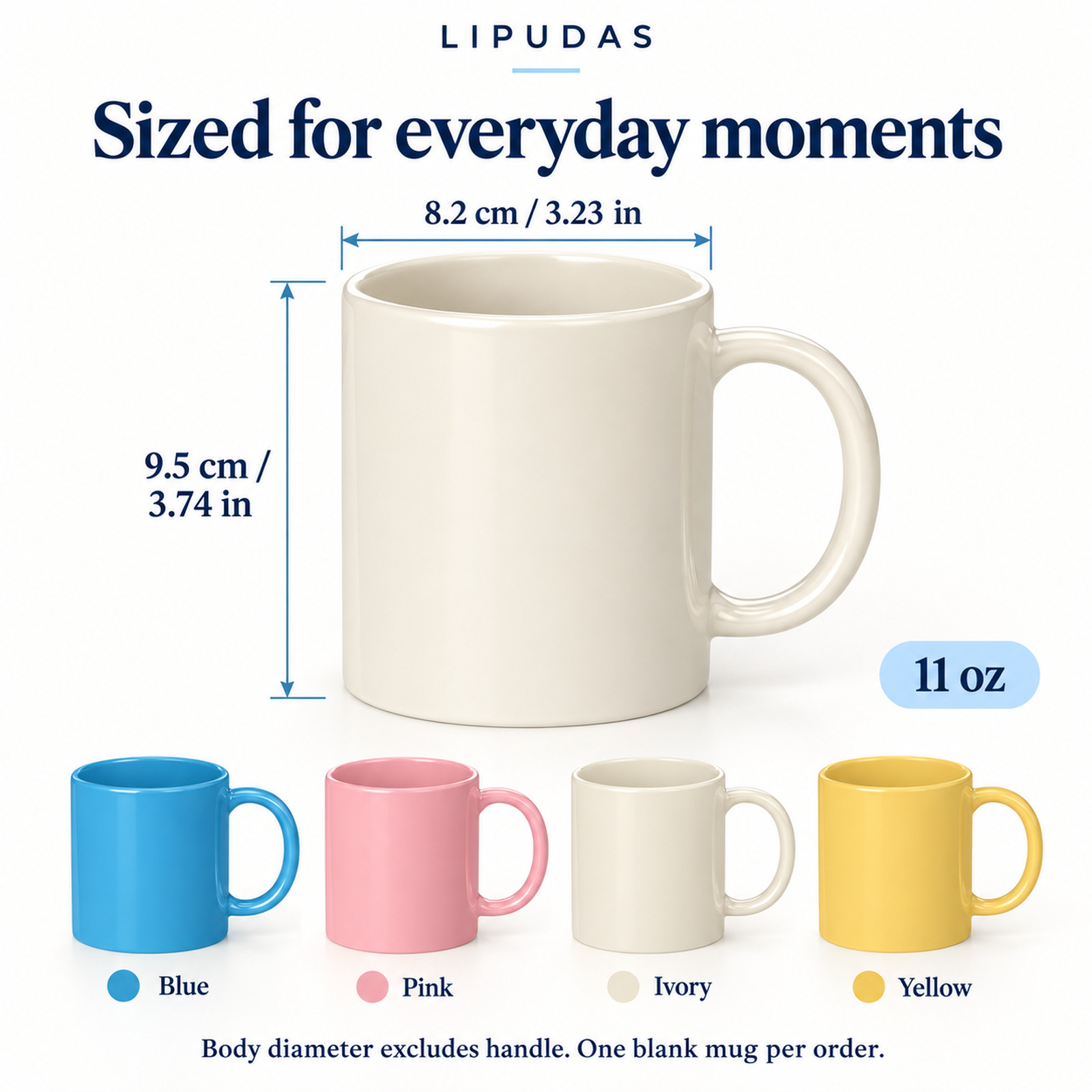 LIPUDAS 11 oz Colored Ceramic Mug Blank for Heat-Transfer Printing, 1 Piece — photo 2