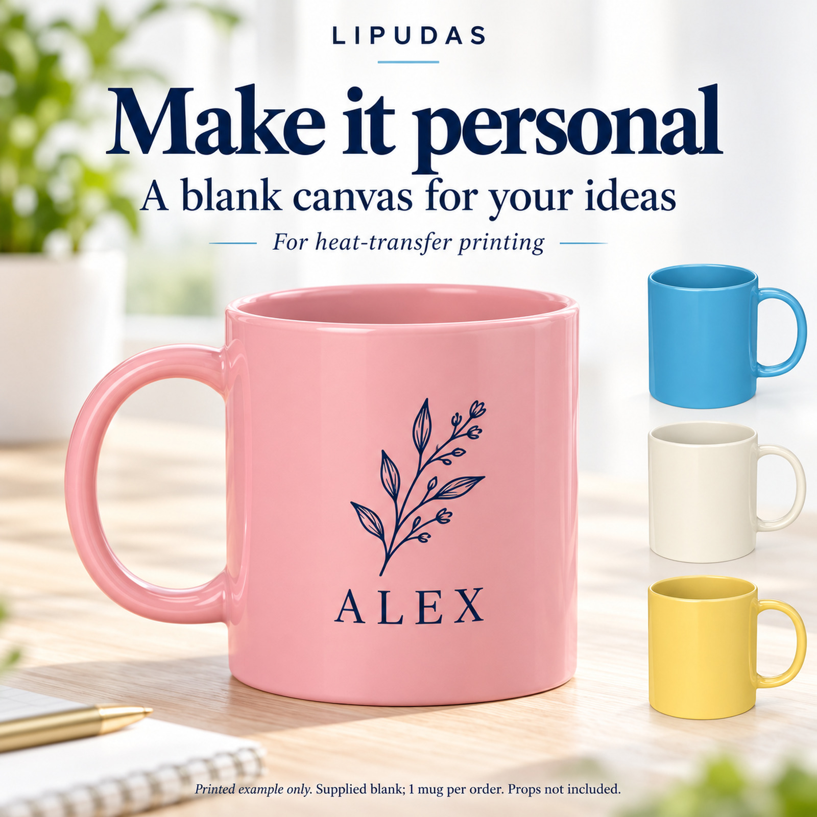 LIPUDAS 11 oz Colored Ceramic Mug Blank for Heat-Transfer Printing, 1 Piece — photo 4