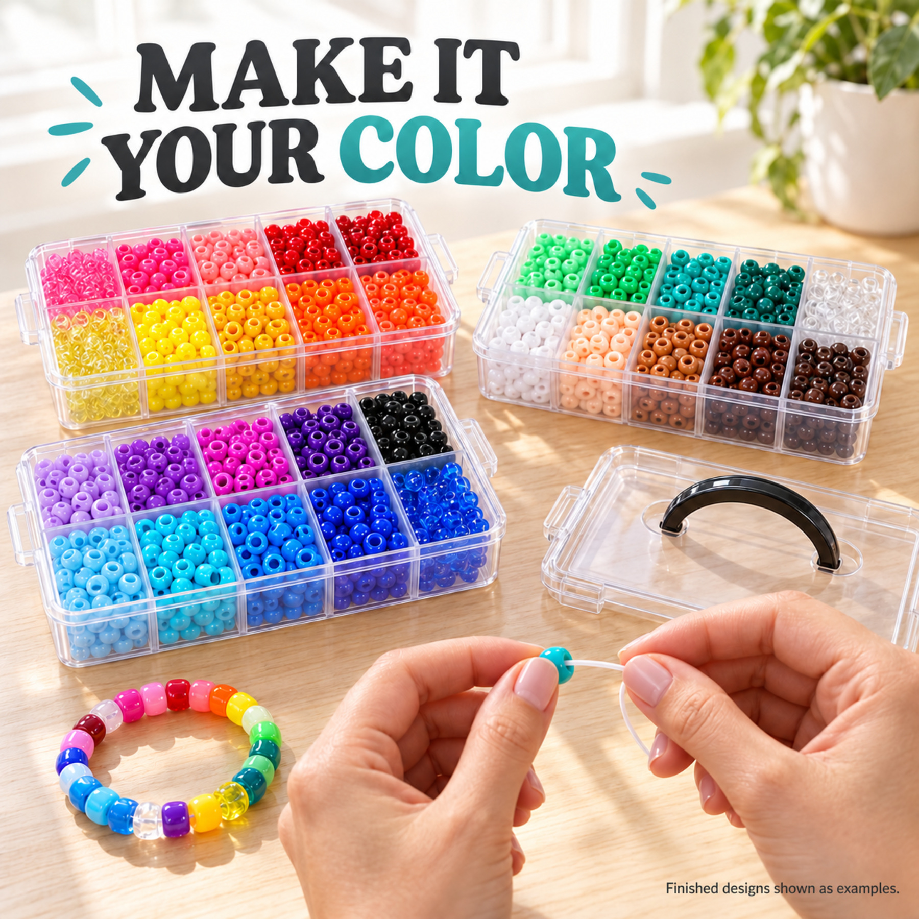 10000pcs Pony Beads, 30 Colors, 9 x 6 mm, with 3-Tier Carry Storage Case — photo 4