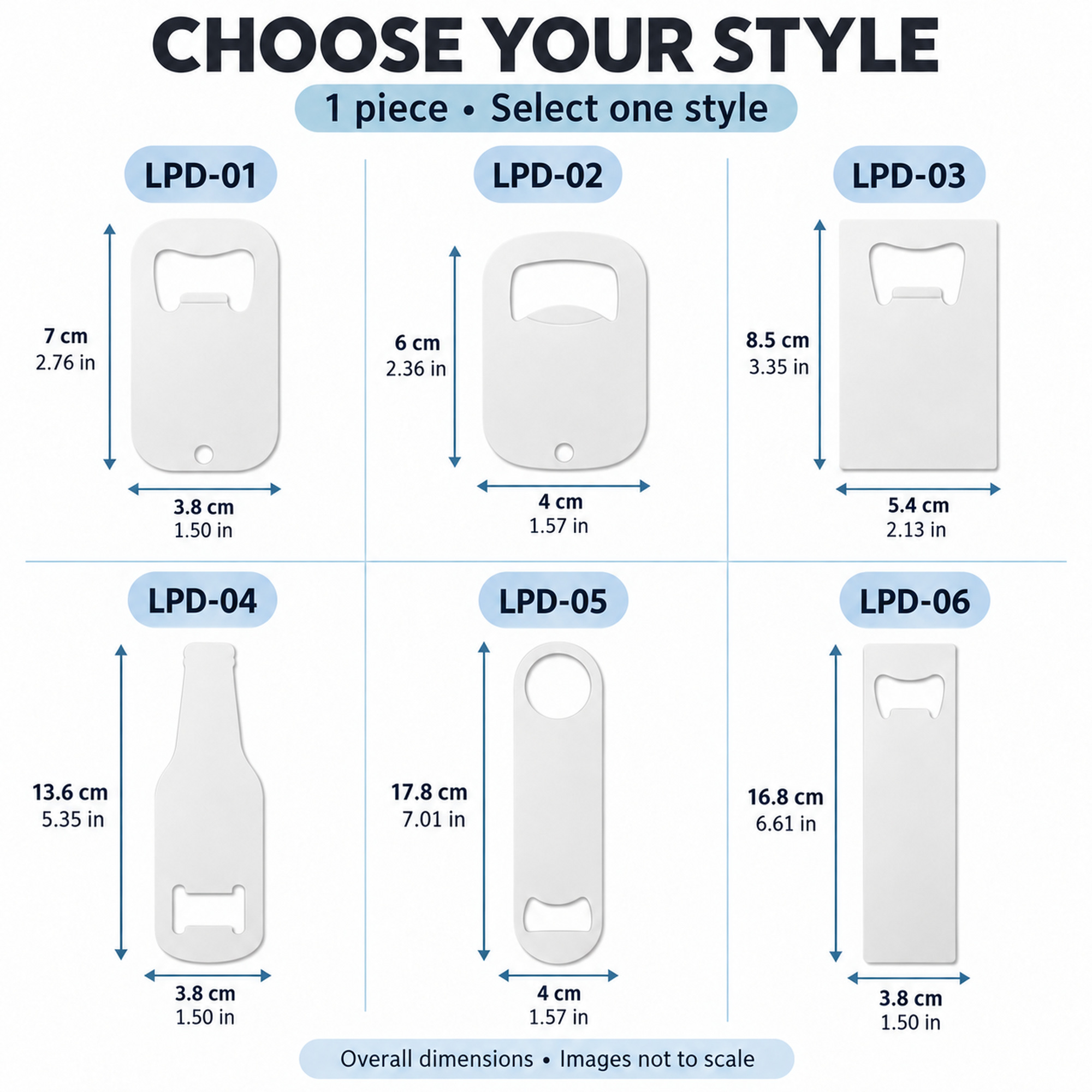 White Sublimation Metal Bottle Opener Blank - 1 Piece, 6 Styles — photo 2