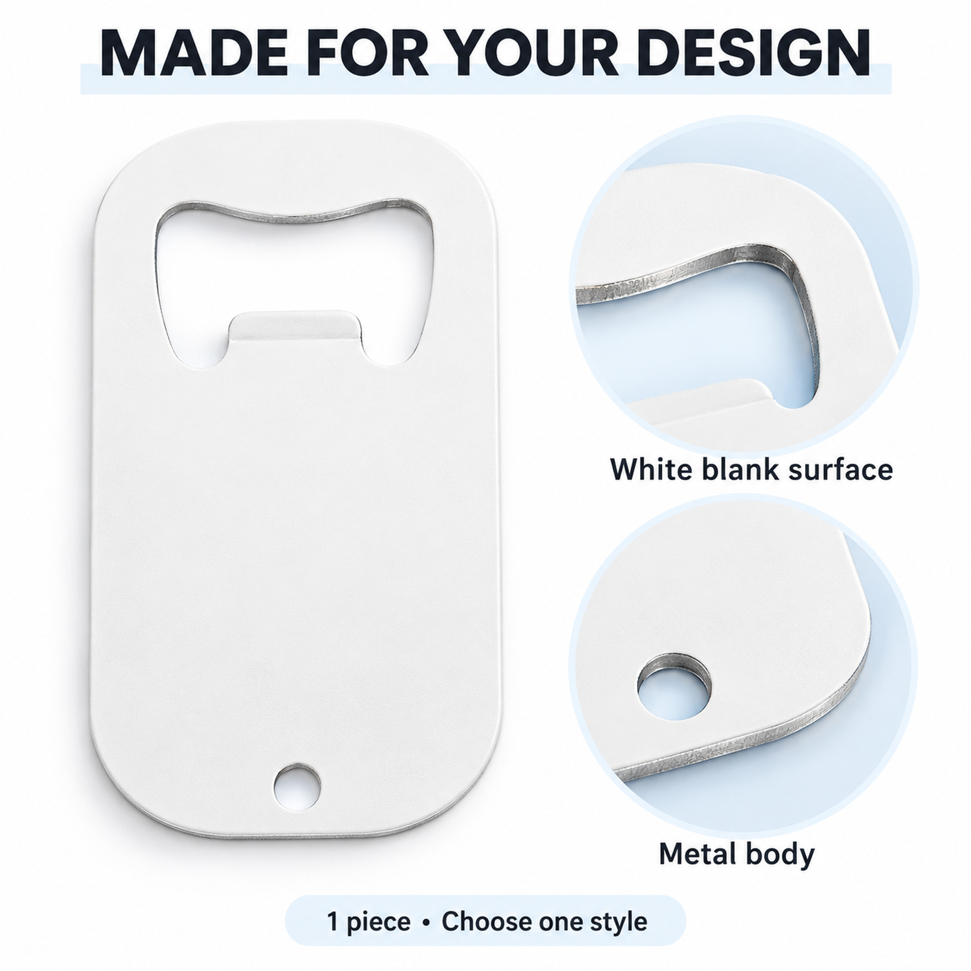 White Sublimation Metal Bottle Opener Blank - 1 Piece, 6 Styles — photo 3