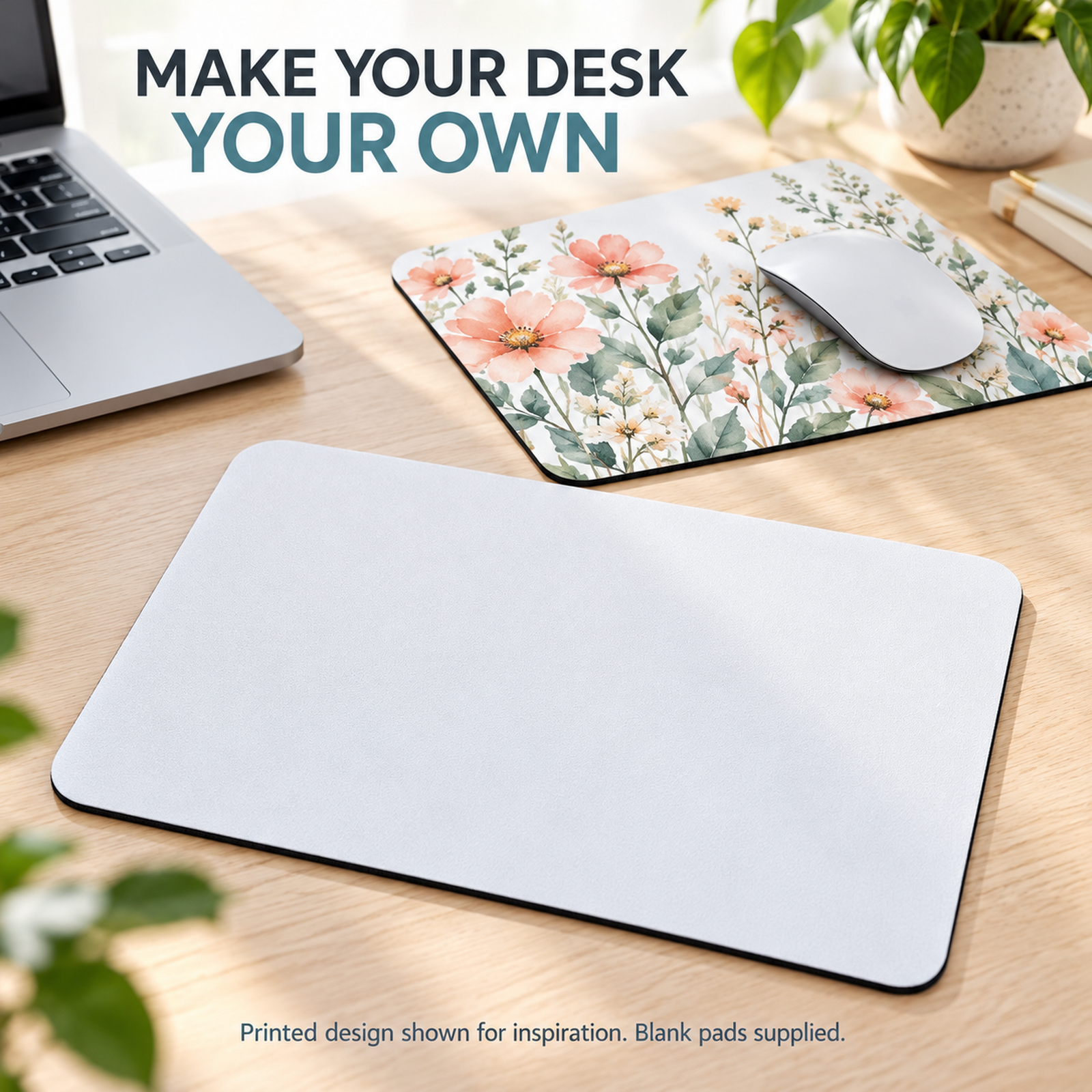 LIPUDAS Blank Sublimation Mouse Pads, White Surface, Black Backing, 22 × 18 / 24 × 20 cm, 5 or 50 Pack — photo 4
