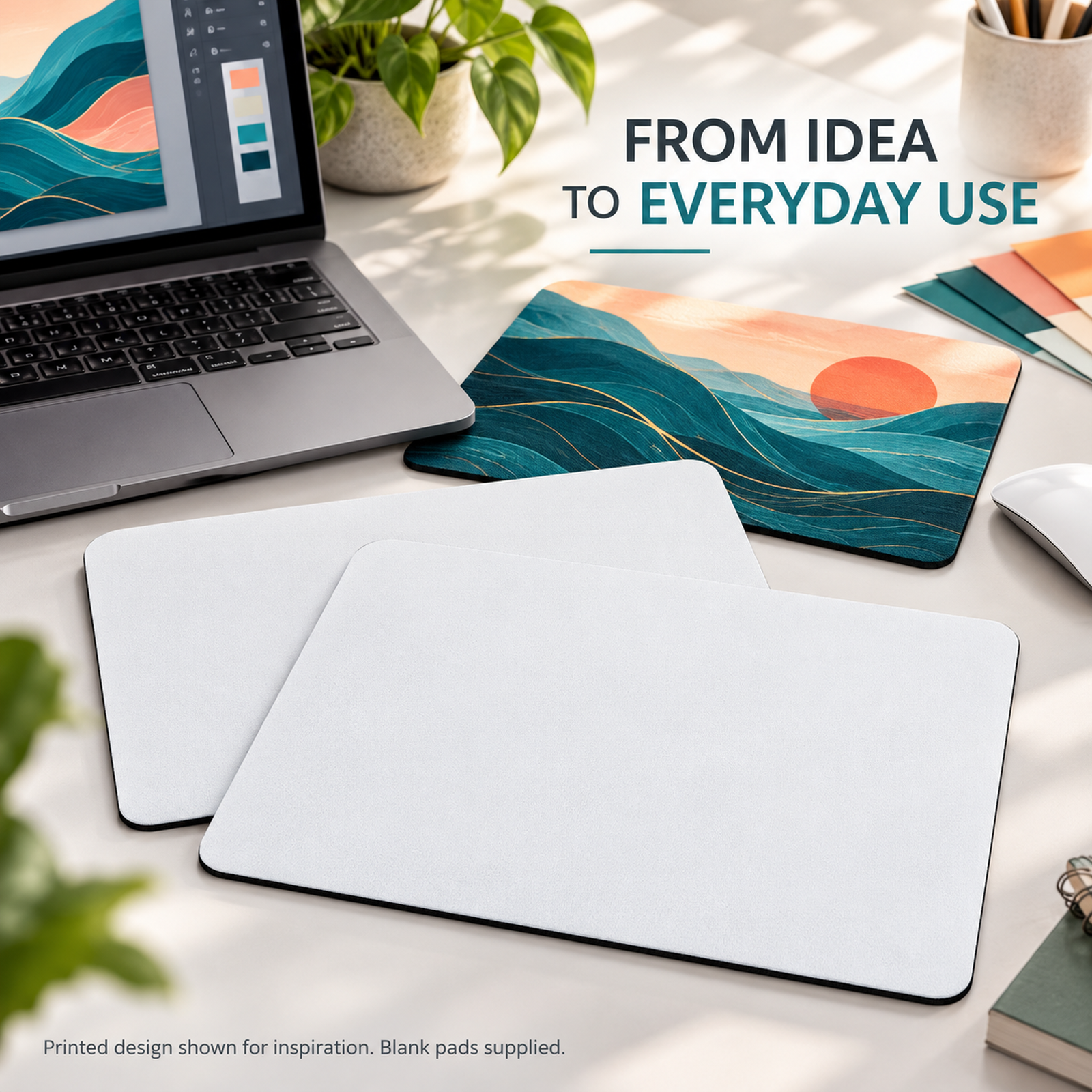 LIPUDAS Blank Sublimation Mouse Pads, White Surface, Black Backing, 22 × 18 / 24 × 20 cm, 5 or 50 Pack — photo 5