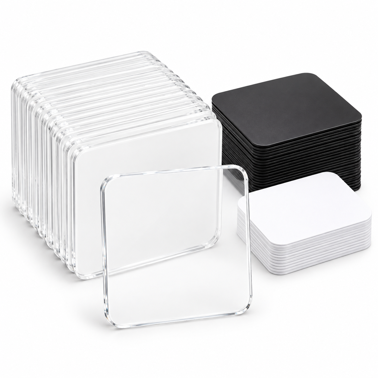 LIPUDAS DIY Acrylic Fridge Magnet Kit, 100-Pack, 2 x 2 in (5.08 x 5.08 cm), 2 mm Thick
