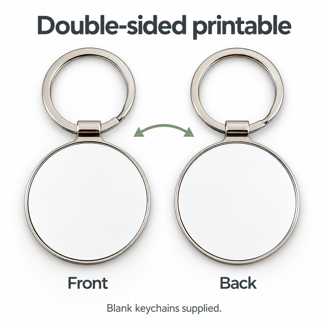 LIPUDAS Blank Double-Sided Sublimation Keychains, 10-Pack, Round / Heart / Square / Rectangle — photo 3