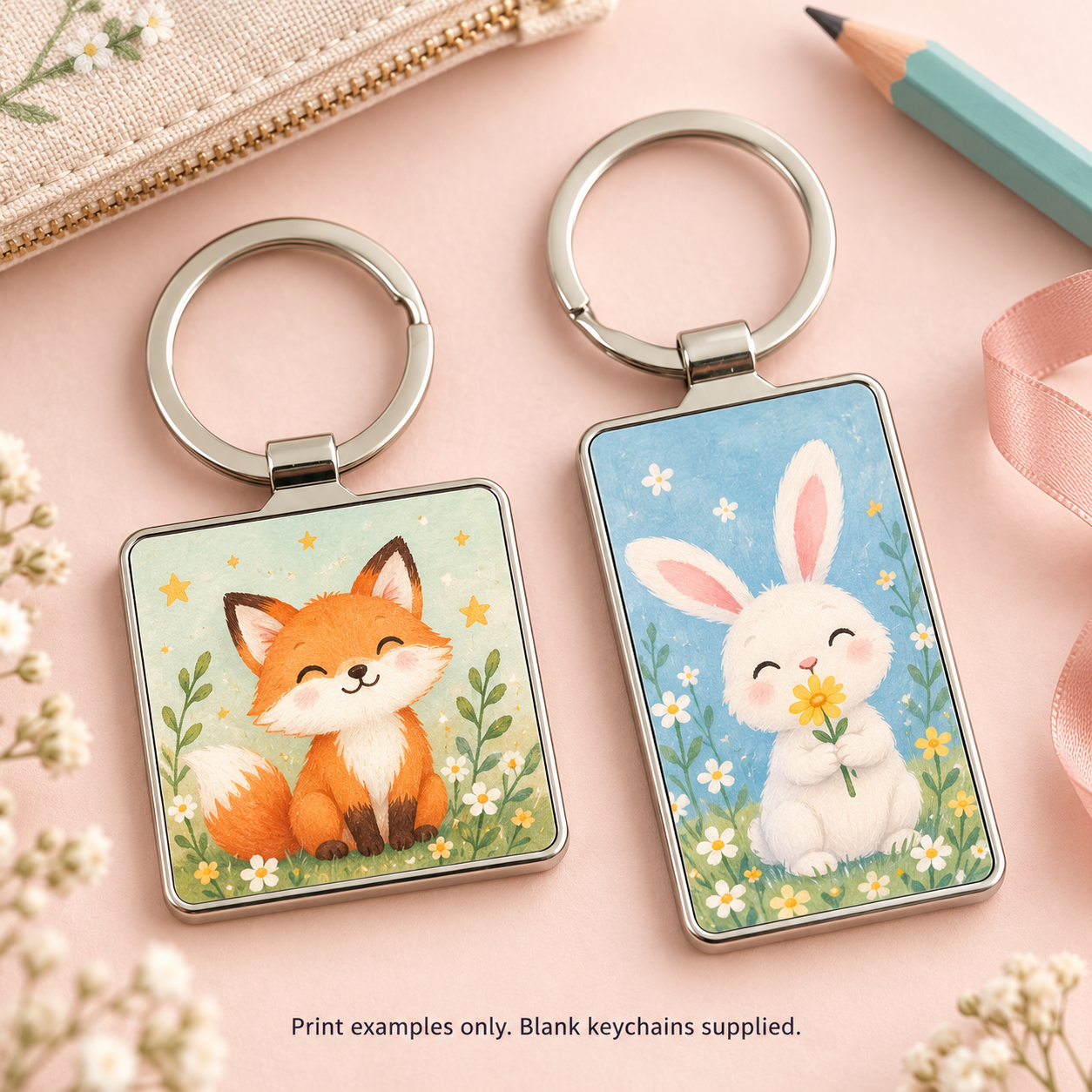 LIPUDAS Blank Double-Sided Sublimation Keychains, 10-Pack, Round / Heart / Square / Rectangle — photo 5