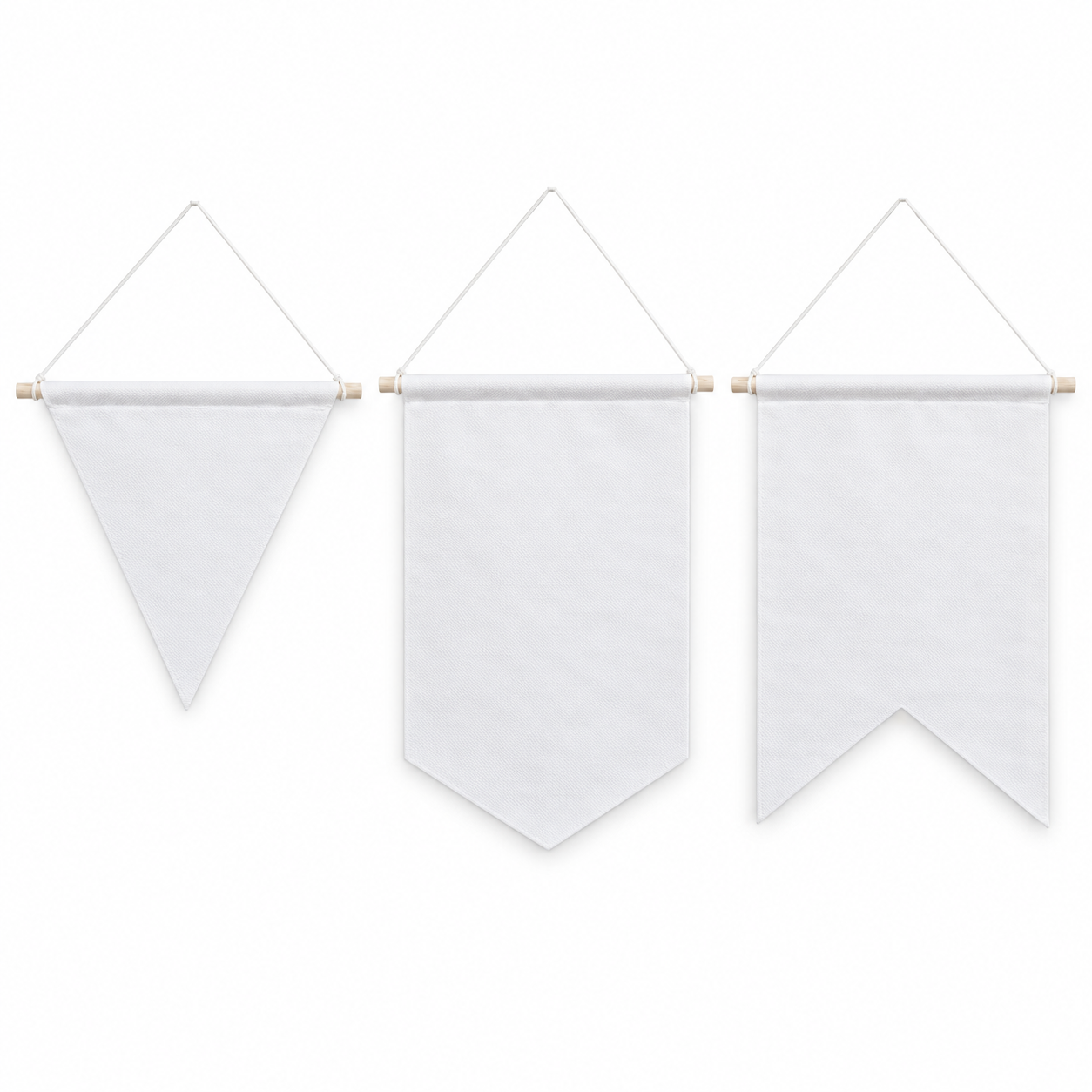 Blank Waterproof Canvas Hanging Banner for Heat Transfer – 3 Shapes, 1 Piece