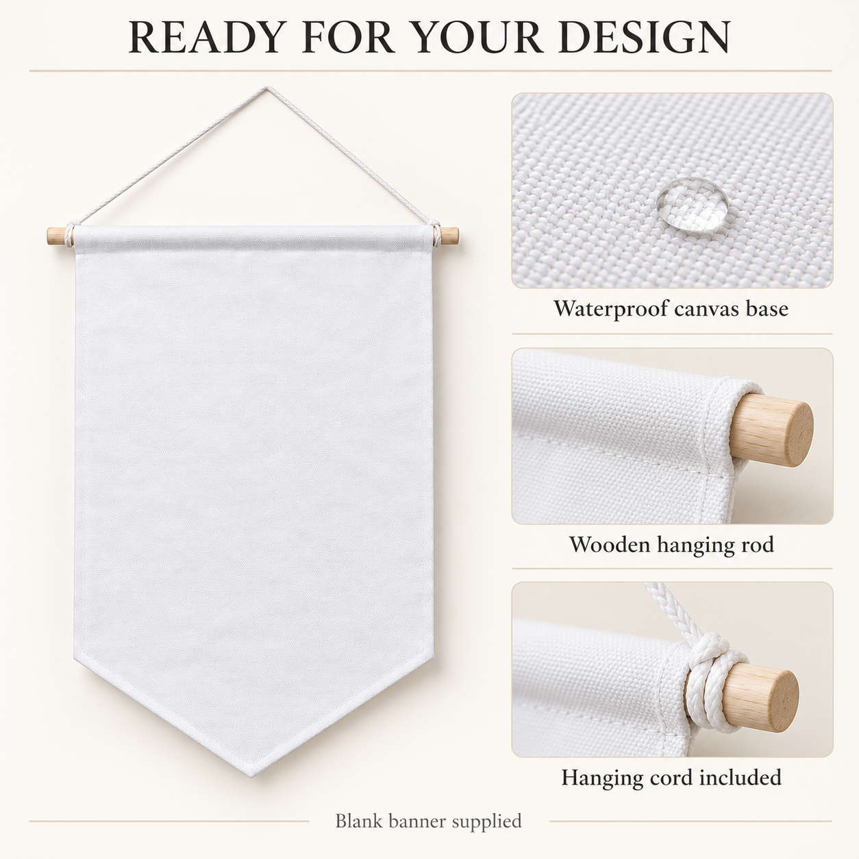 Blank Waterproof Canvas Hanging Banner for Heat Transfer – 3 Shapes, 1 Piece — photo 6