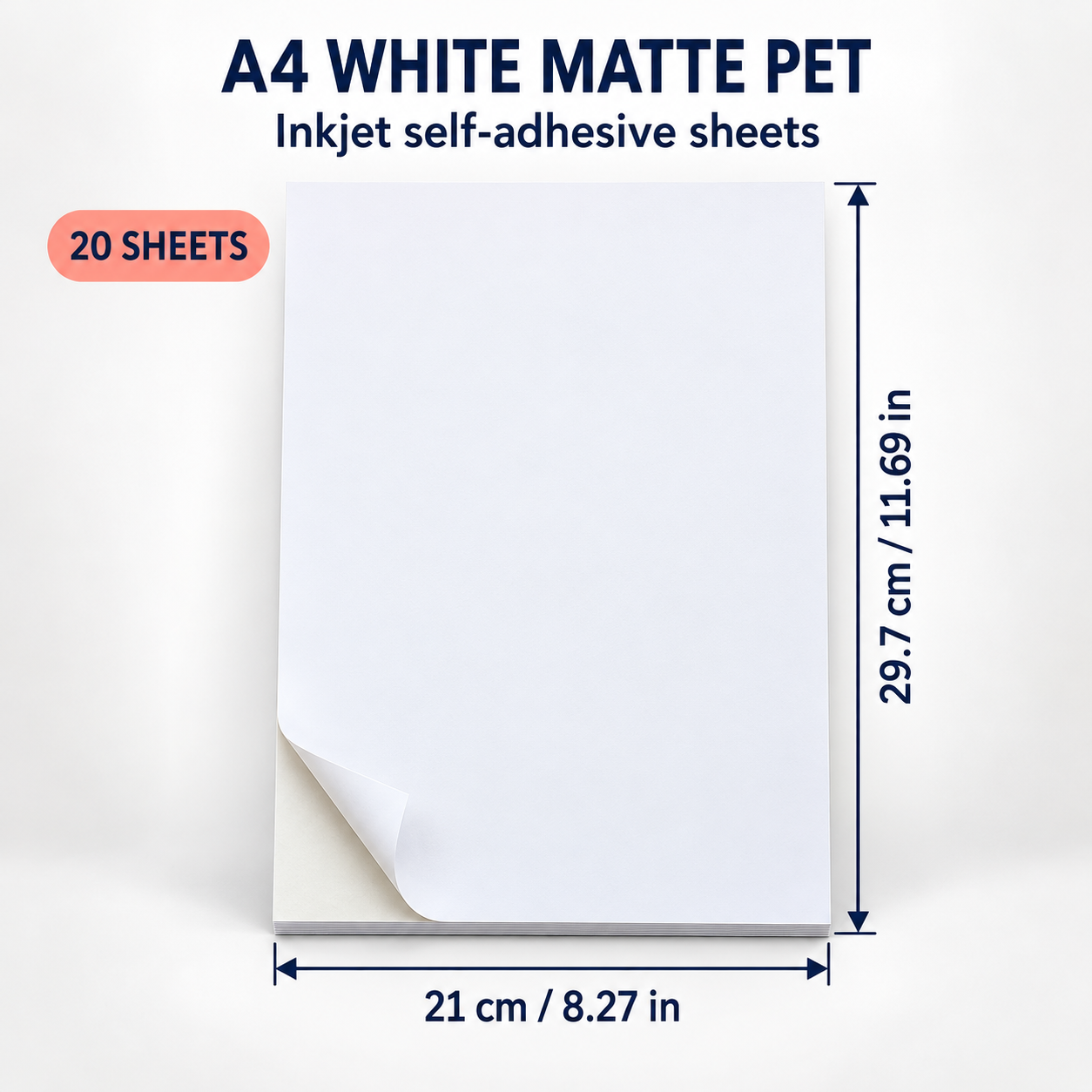 Matte White PET Inkjet Self-Adhesive Sticker Sheets – A4 / A5, 20 Sheets — photo 3