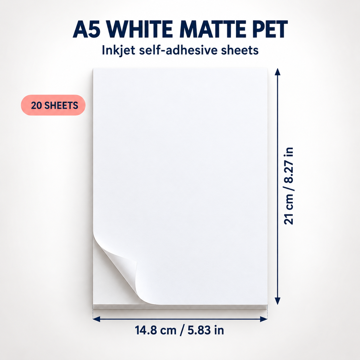 Matte White PET Inkjet Self-Adhesive Sticker Sheets – A4 / A5, 20 Sheets — photo 4