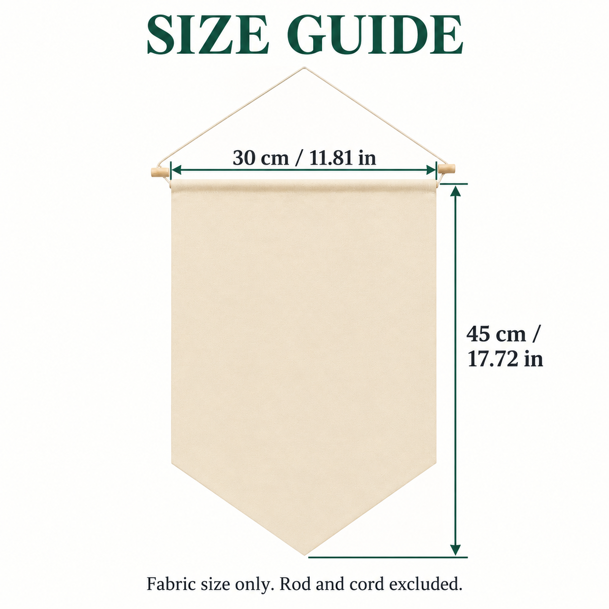 Beige Blank Waterproof Canvas Pentagon Hanging Banner for Heat Transfer – 30 × 45 cm, 1 Piece — photo 3